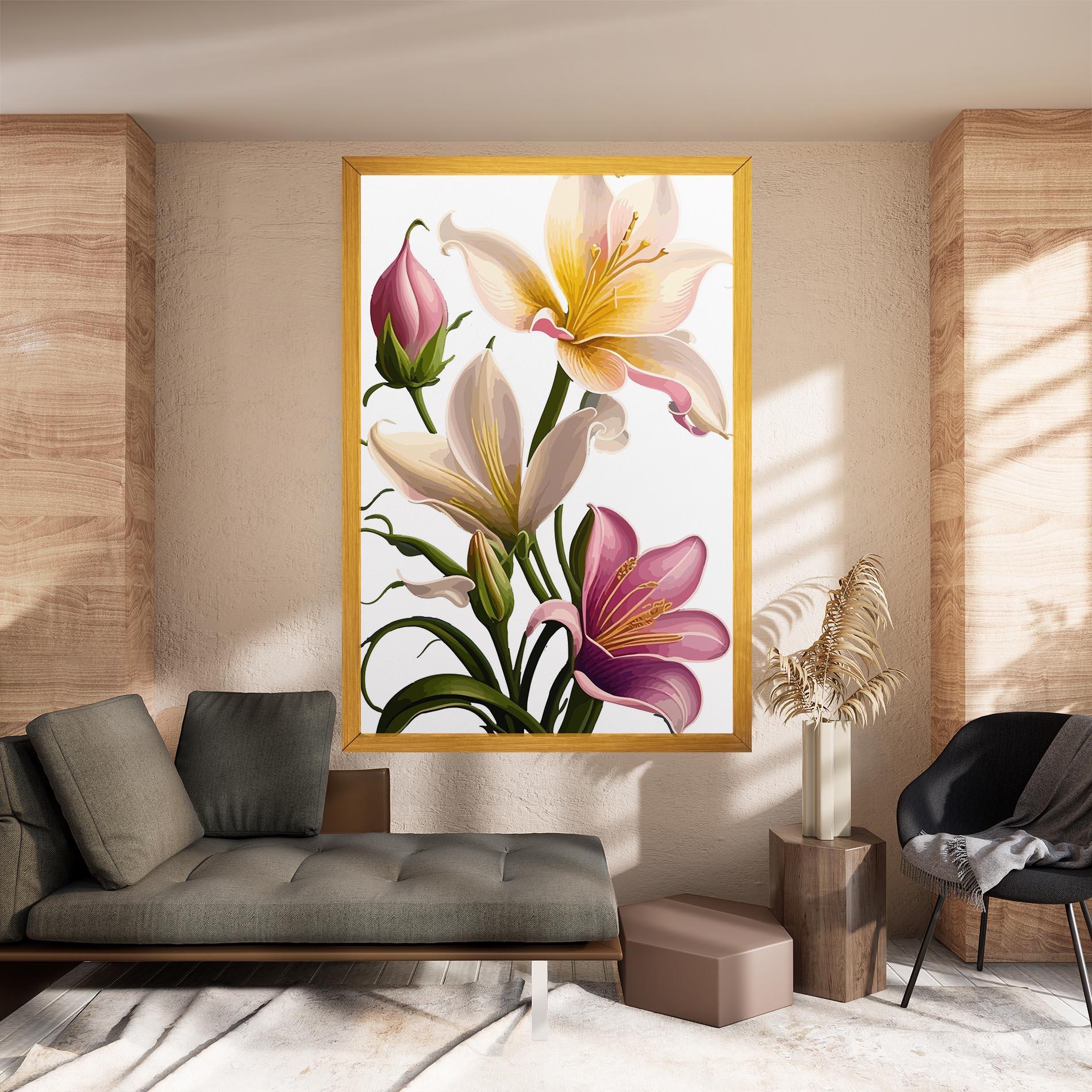 Leinwandbild Purple White Lily mockup 8