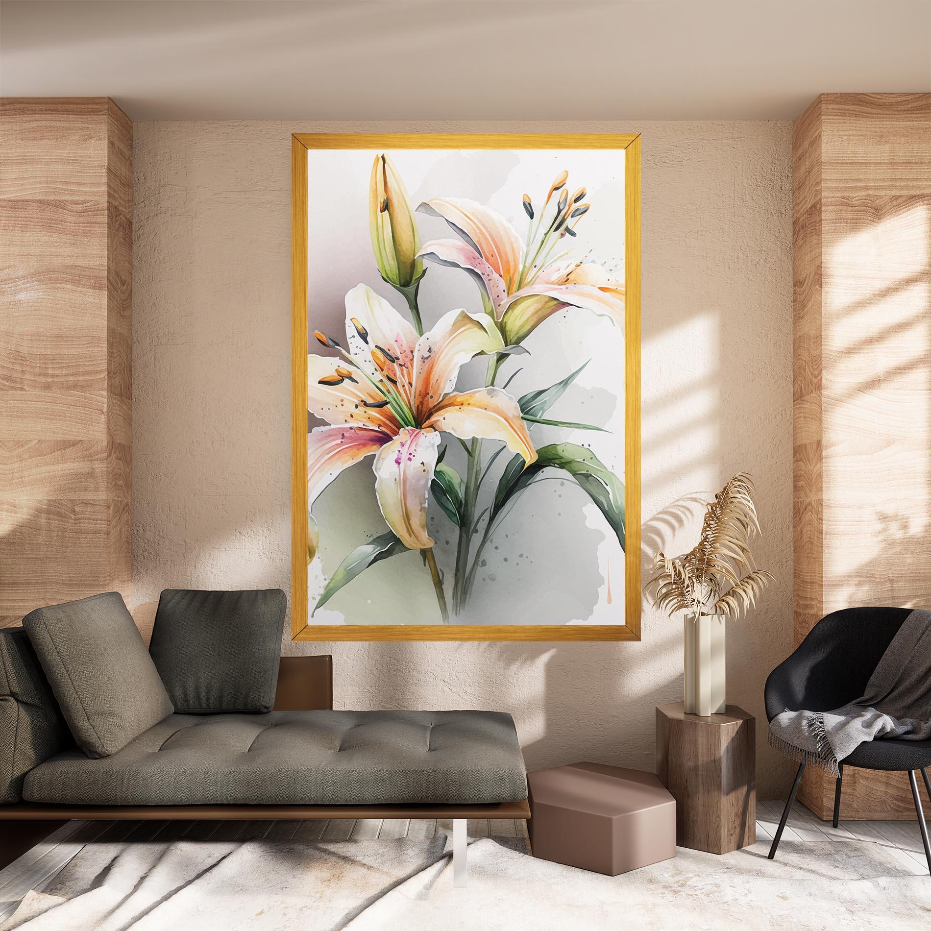 Leinwandbild White Orange Lily mockup 8
