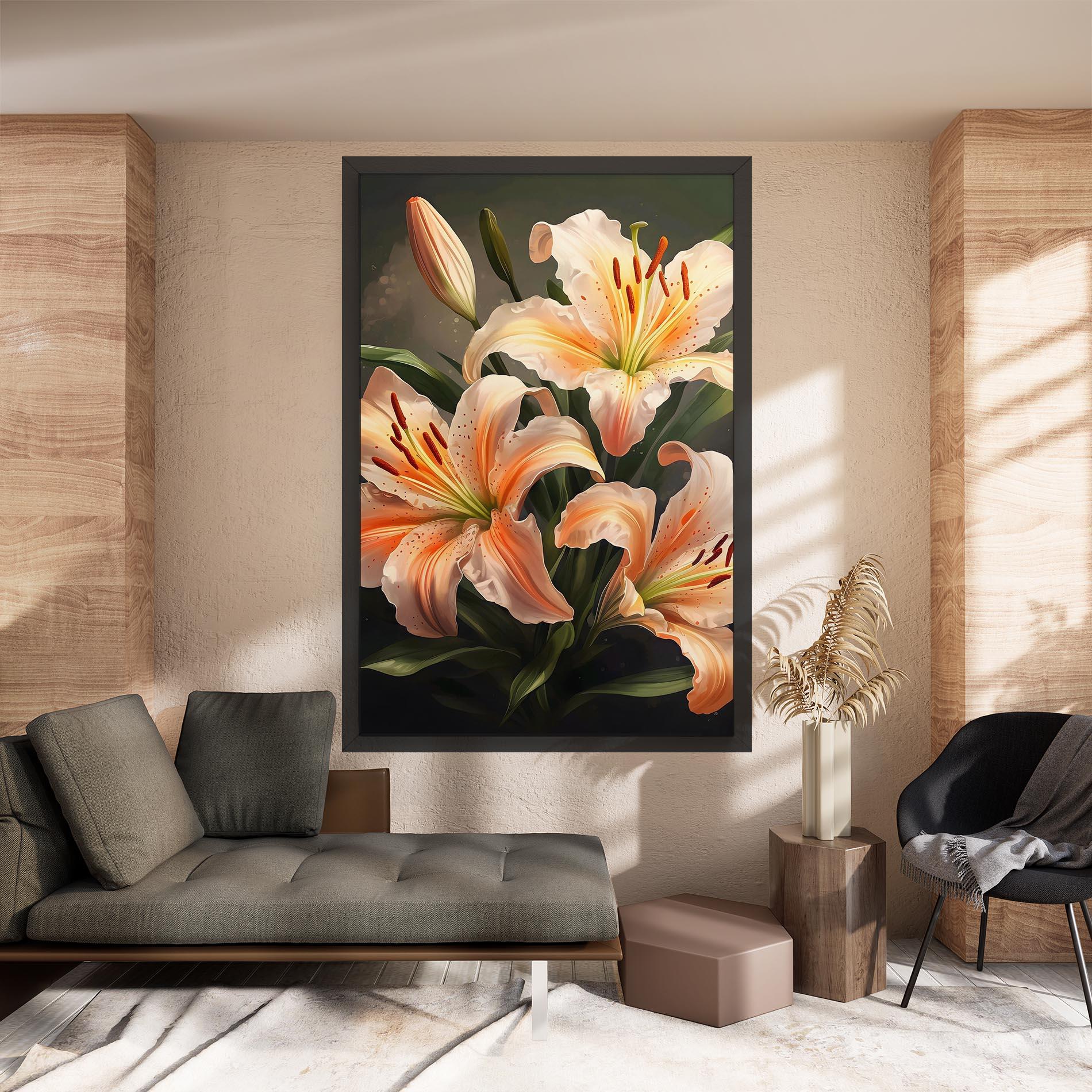 Leinwandbild Light Orange Lily mockup 8