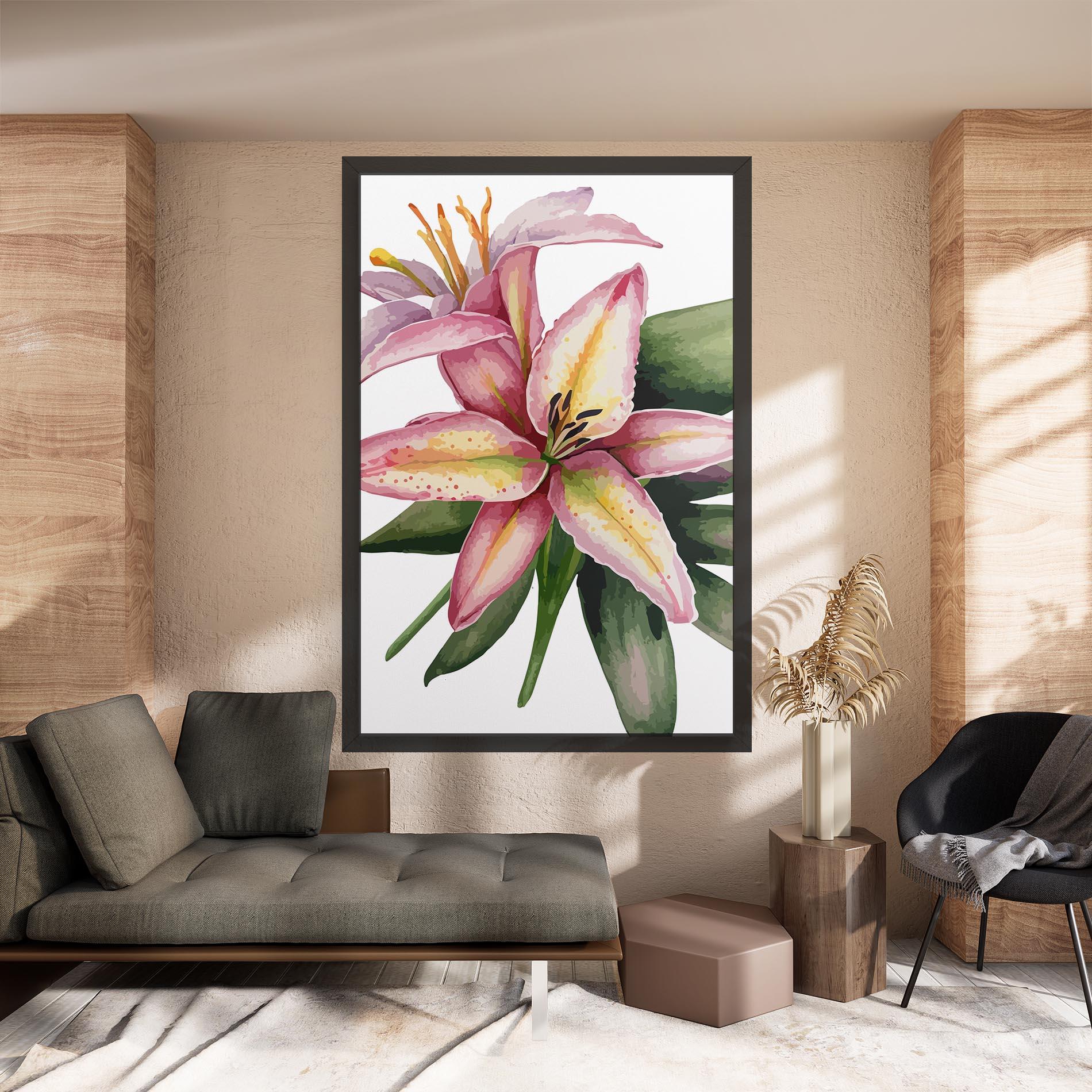Leinwandbild Lily Pretty Pink mockup 8