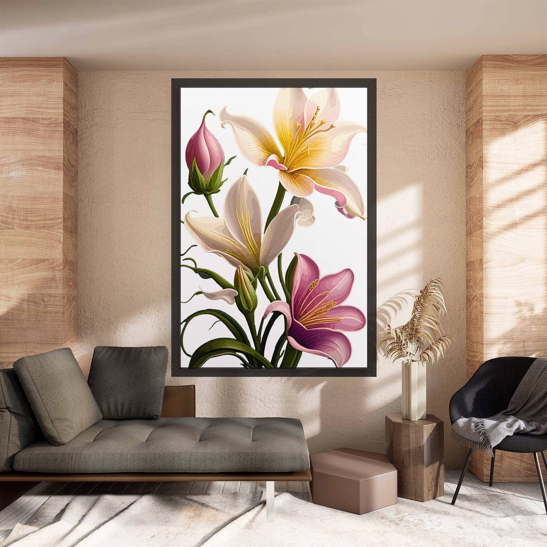 Leinwandbild Purple White Lily mockup 8