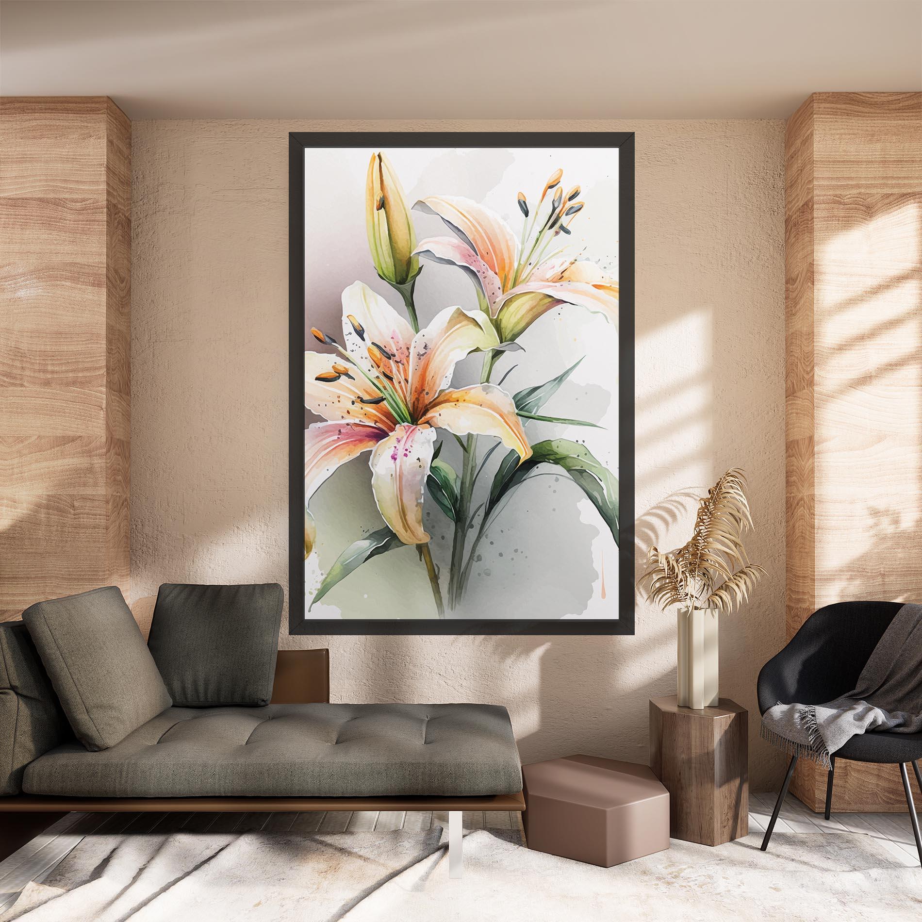 Leinwandbild White Orange Lily mockup 8