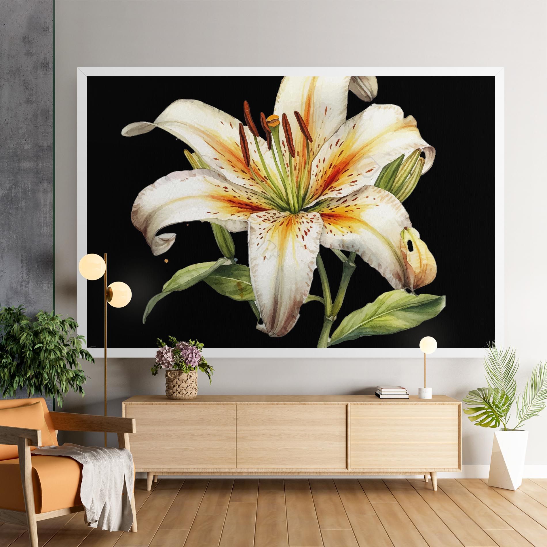 Beautiful White Lily mockup 9