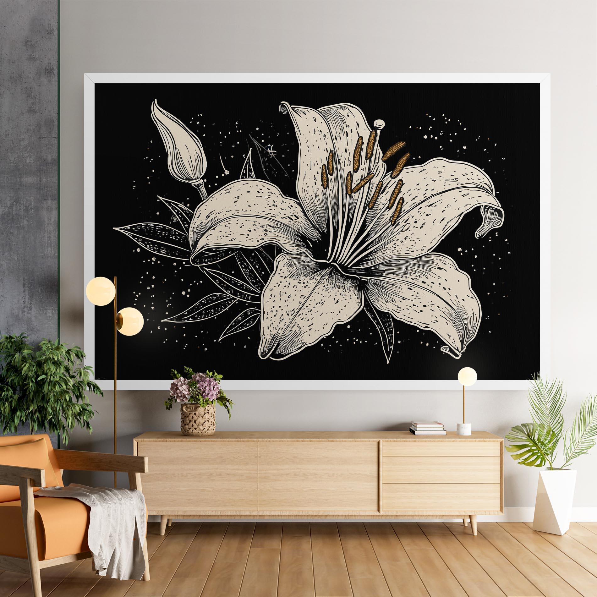 Leinwandbild Cream Black Lily mockup 9