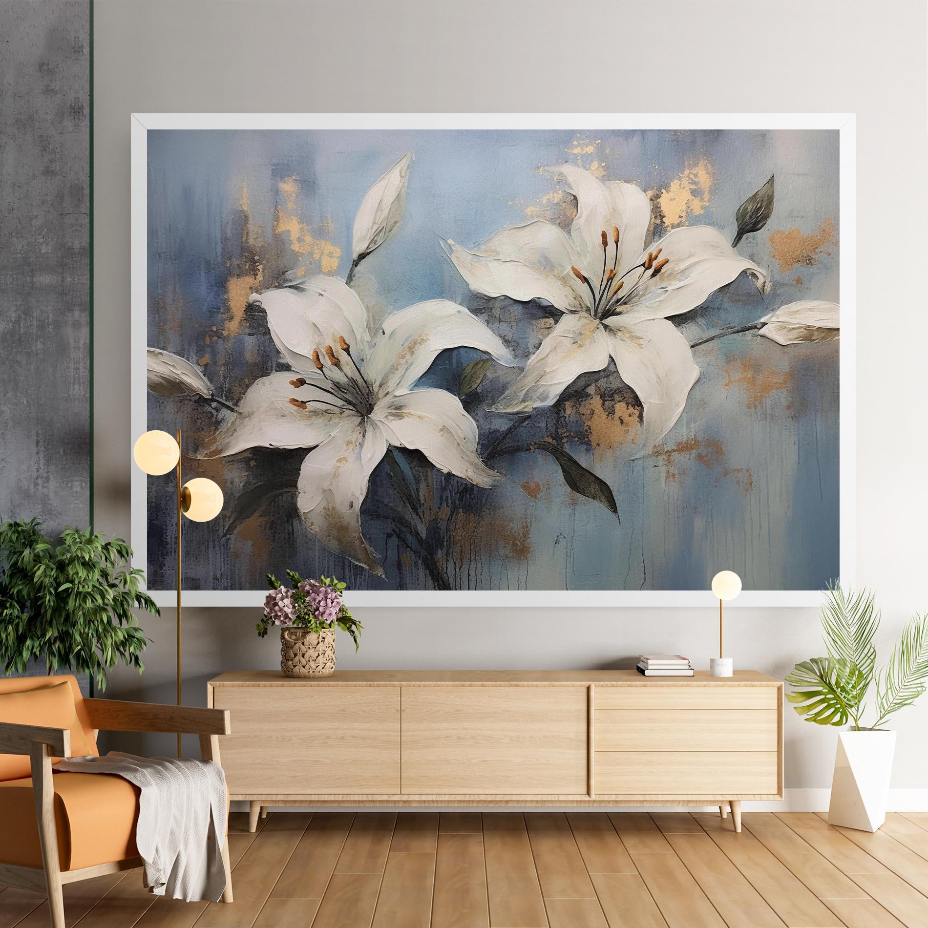 Leinwandbild Gold Lily Painting mockup 9