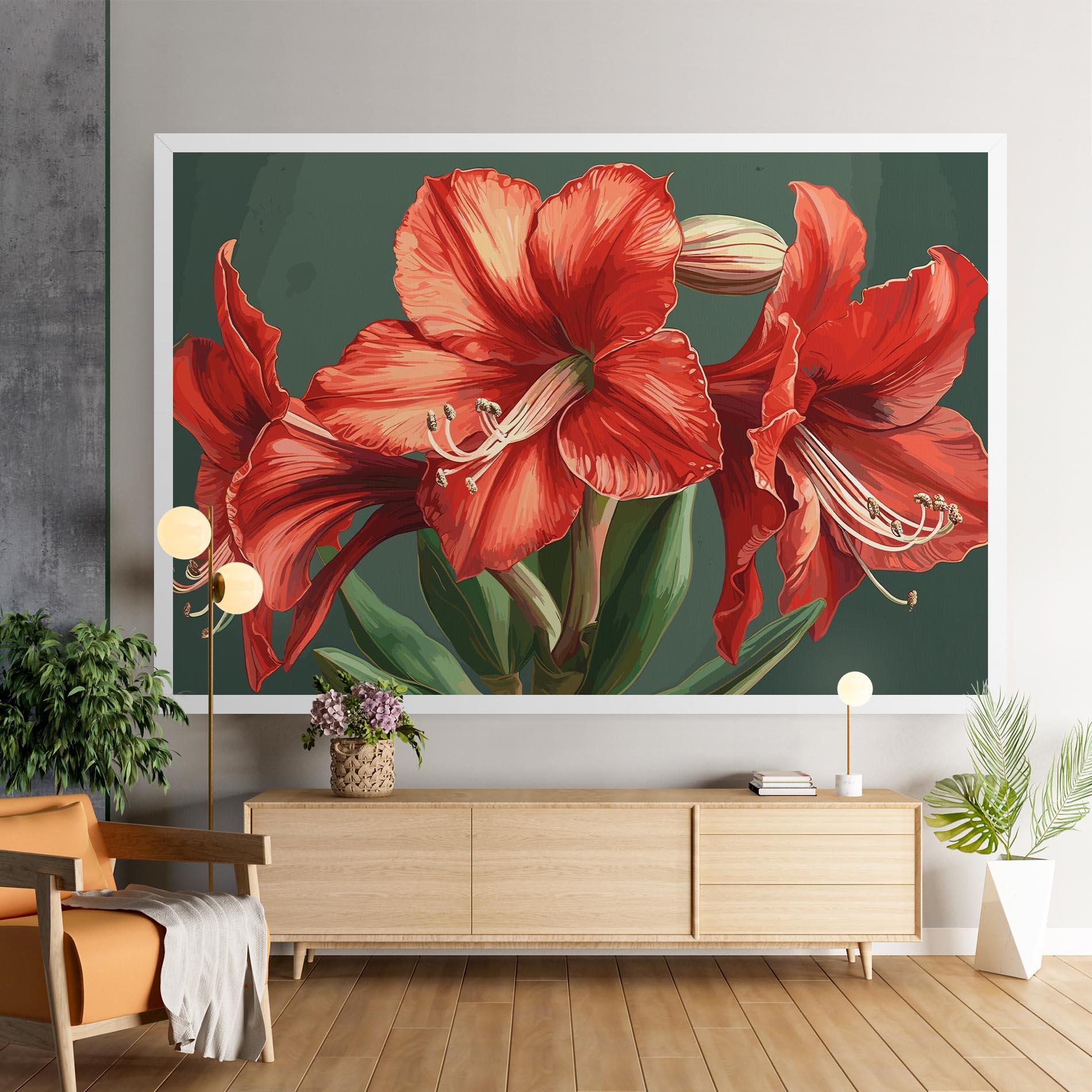Leinwandbild Lily Orange Art mockup 9