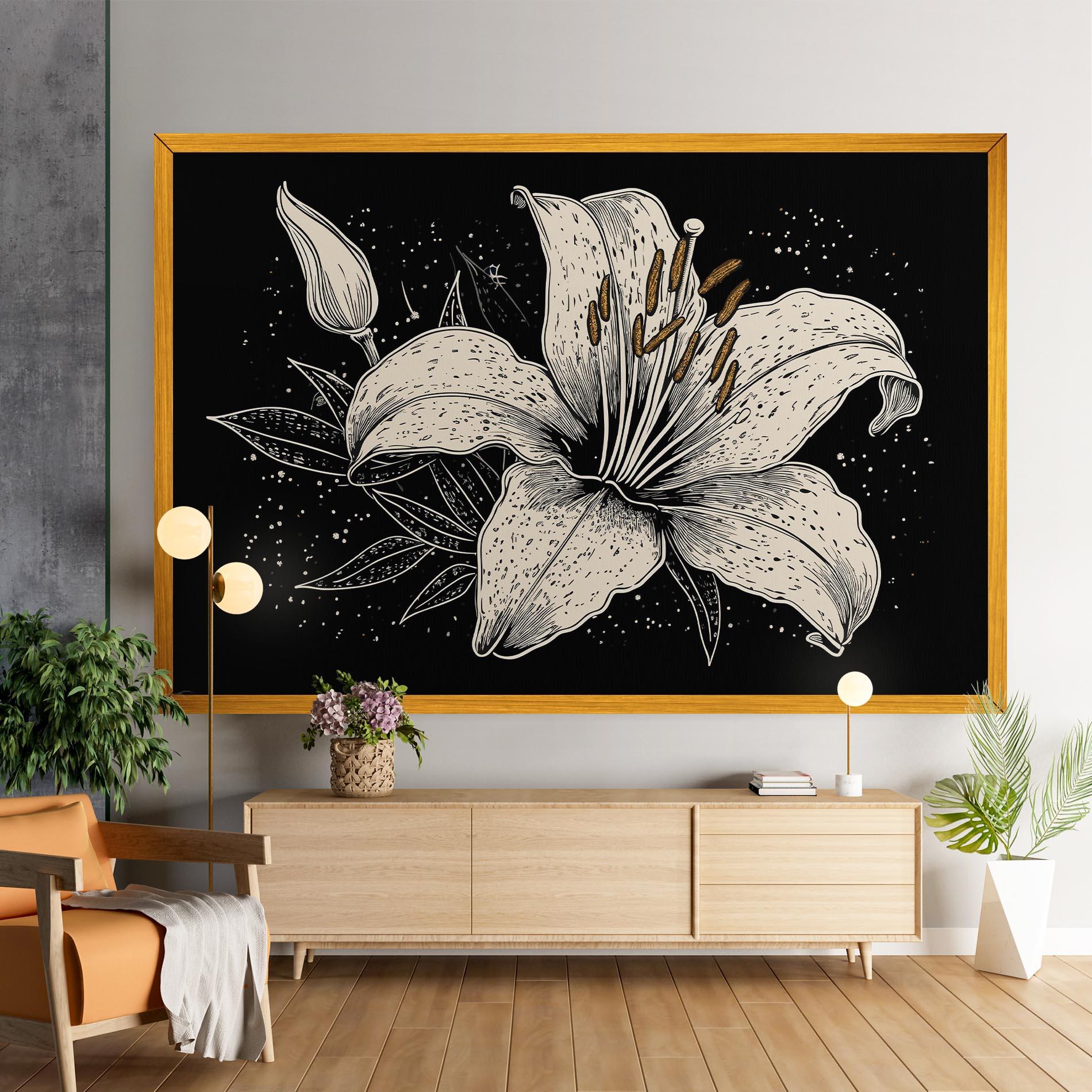 Leinwandbild Cream Black Lily mockup 9