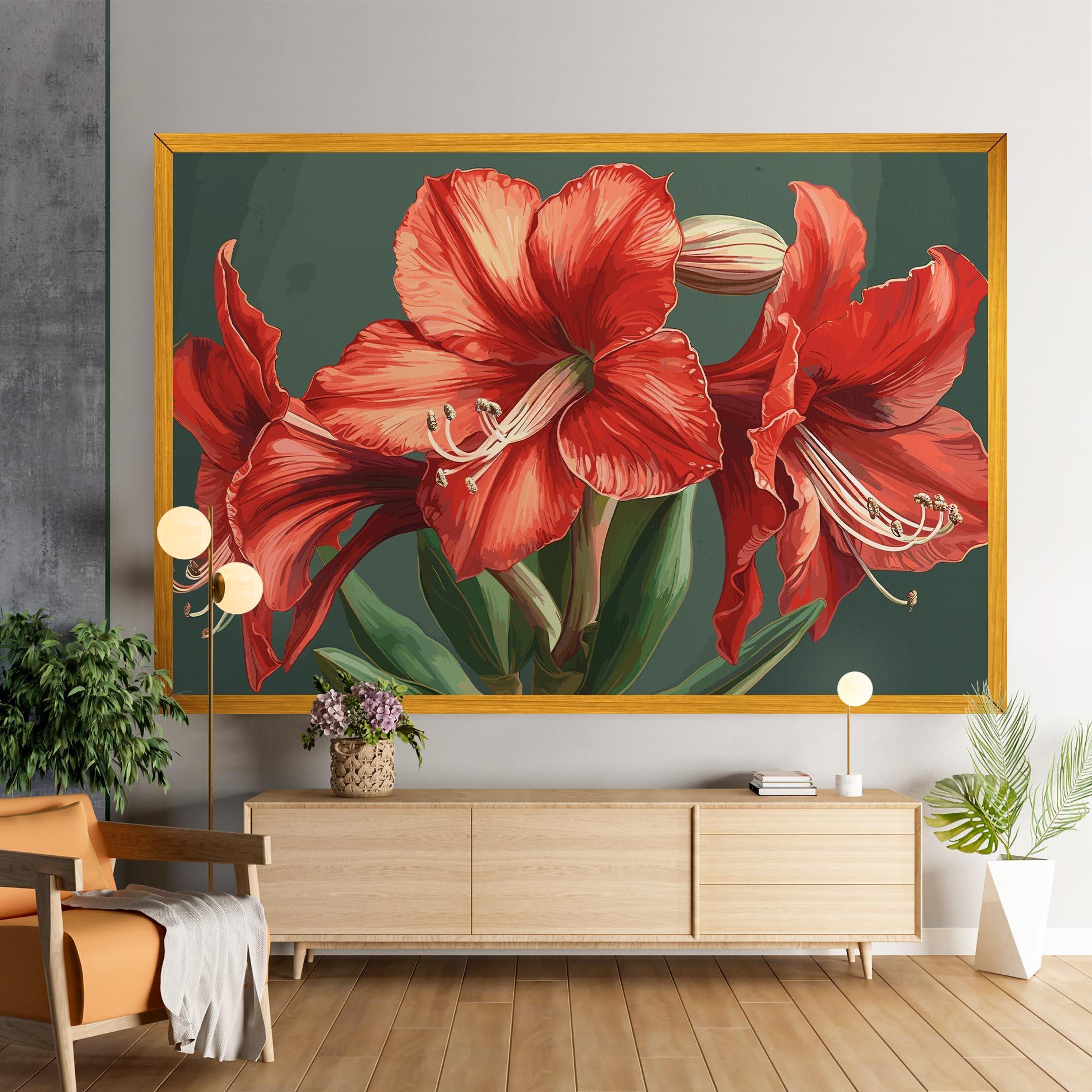 Leinwandbild Lily Orange Art mockup 9