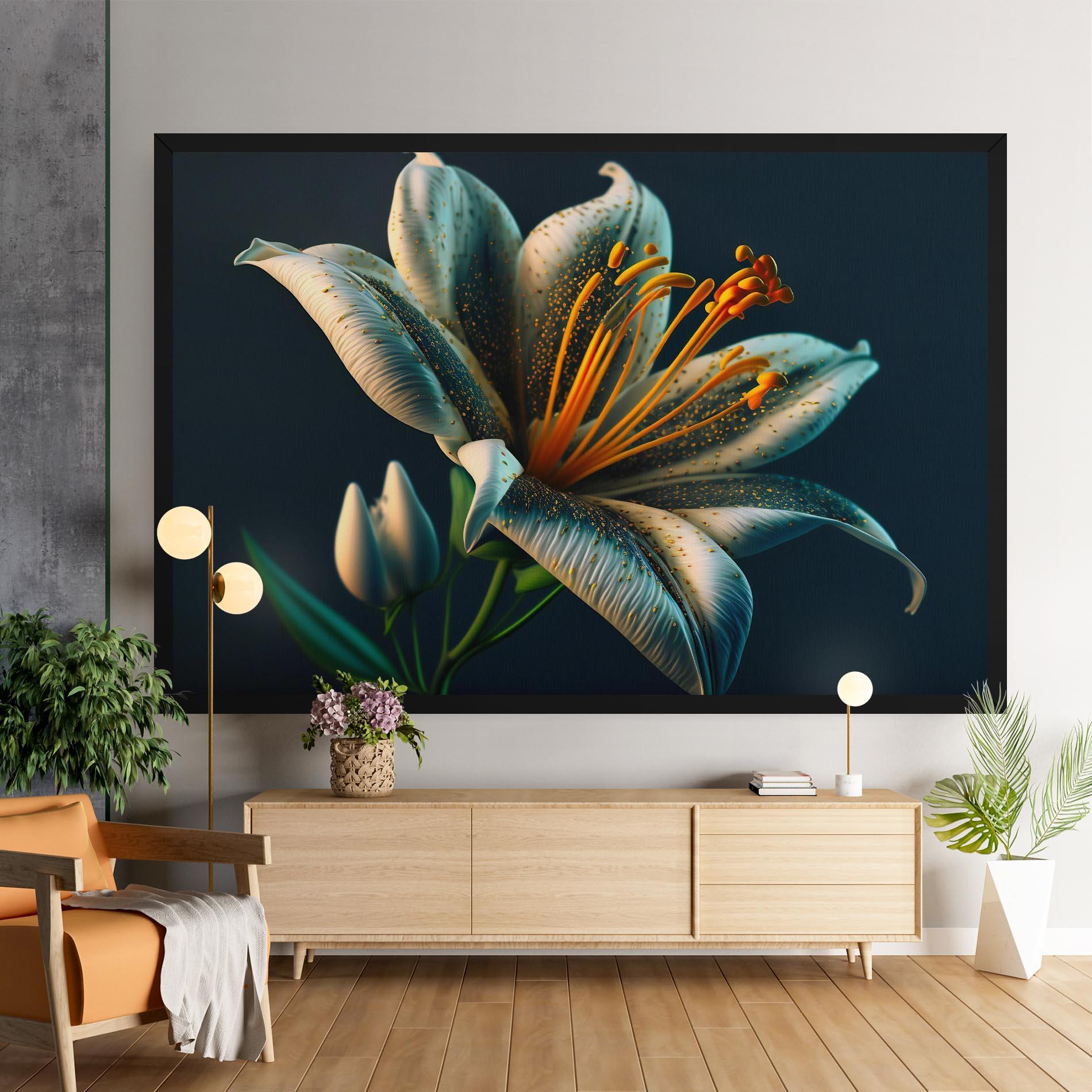 Leinwandbild Blue Grey Lily mockup 9