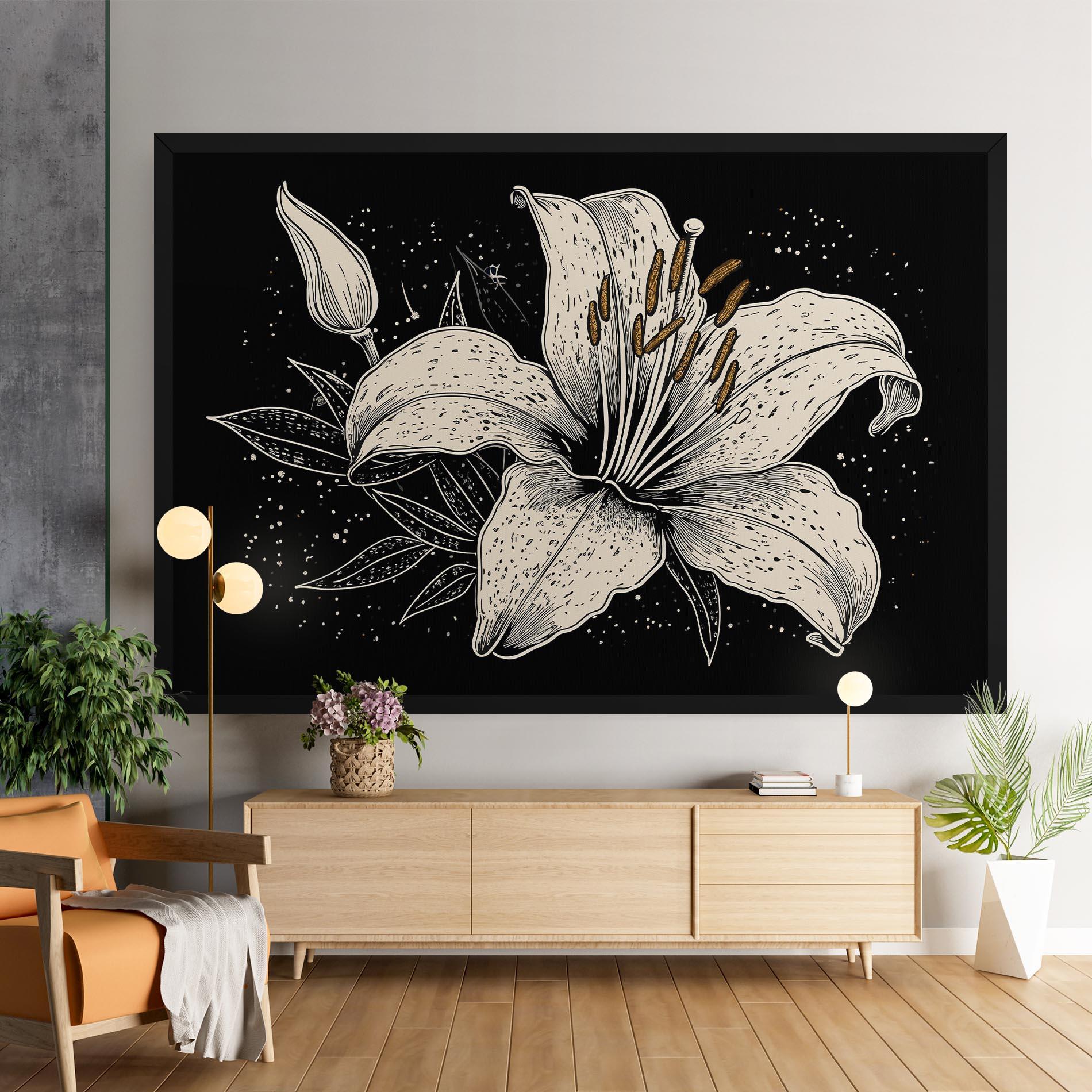 Leinwandbild Cream Black Lily mockup 9