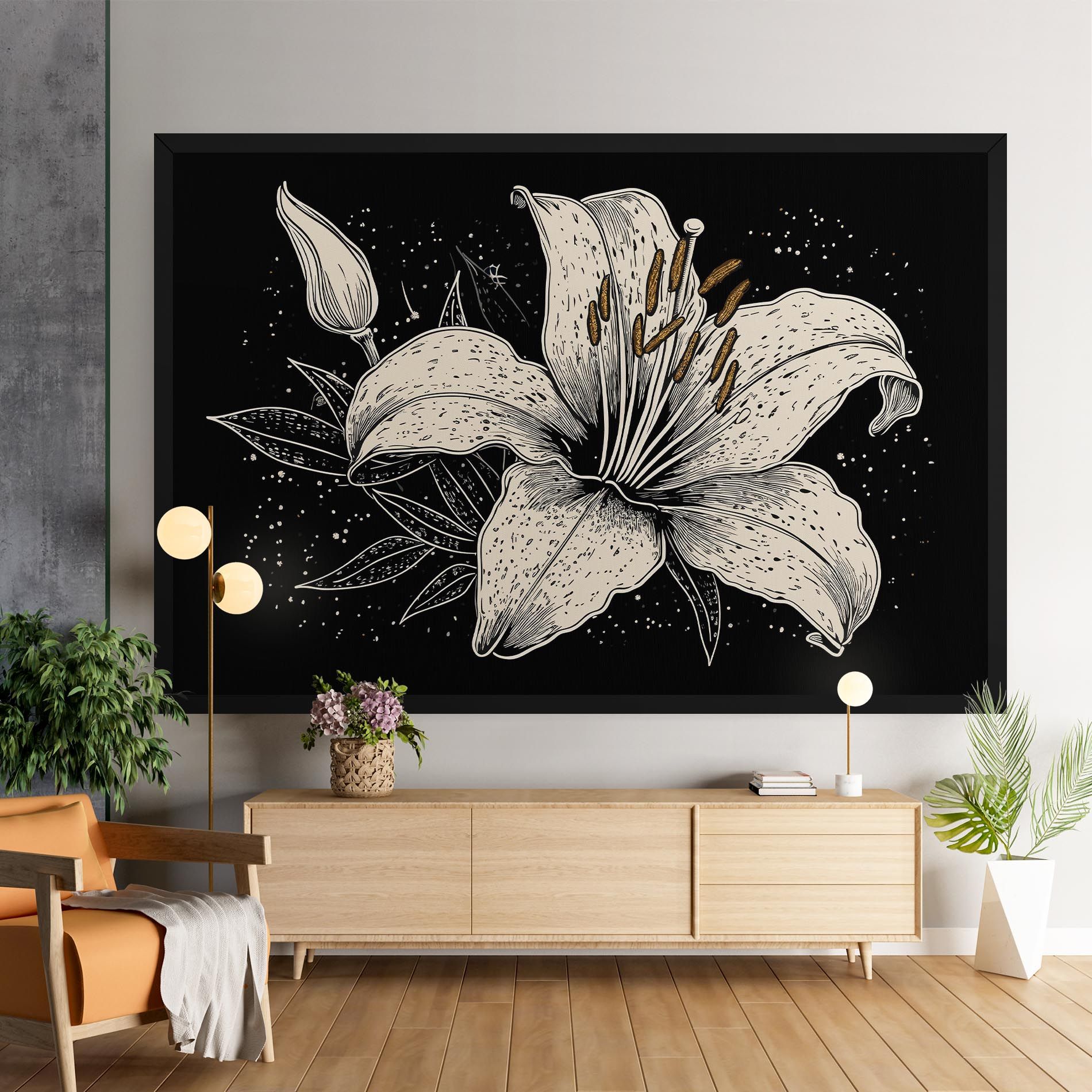 Cream Black Lily mockup 9