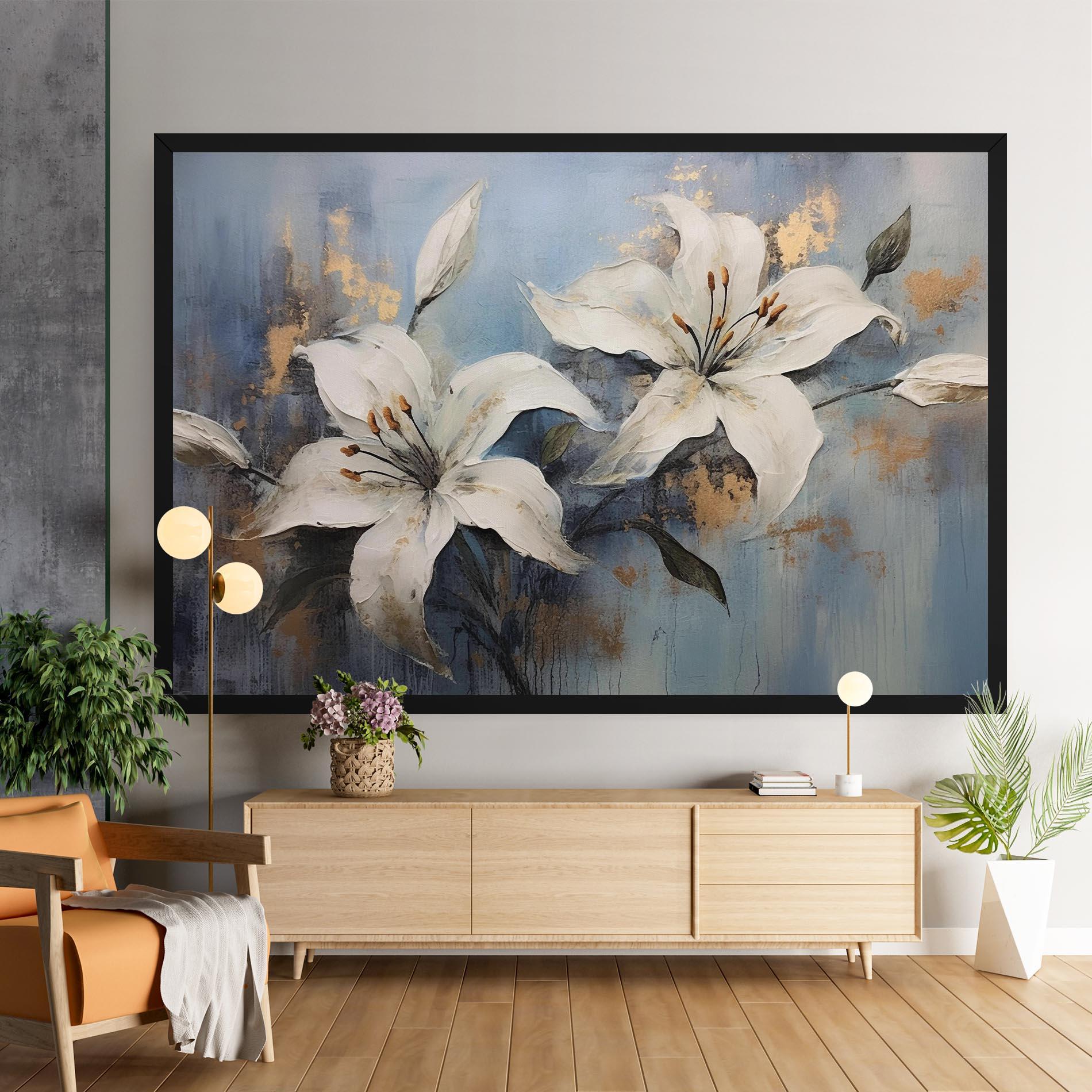 Leinwandbild Gold Lily Painting mockup 9