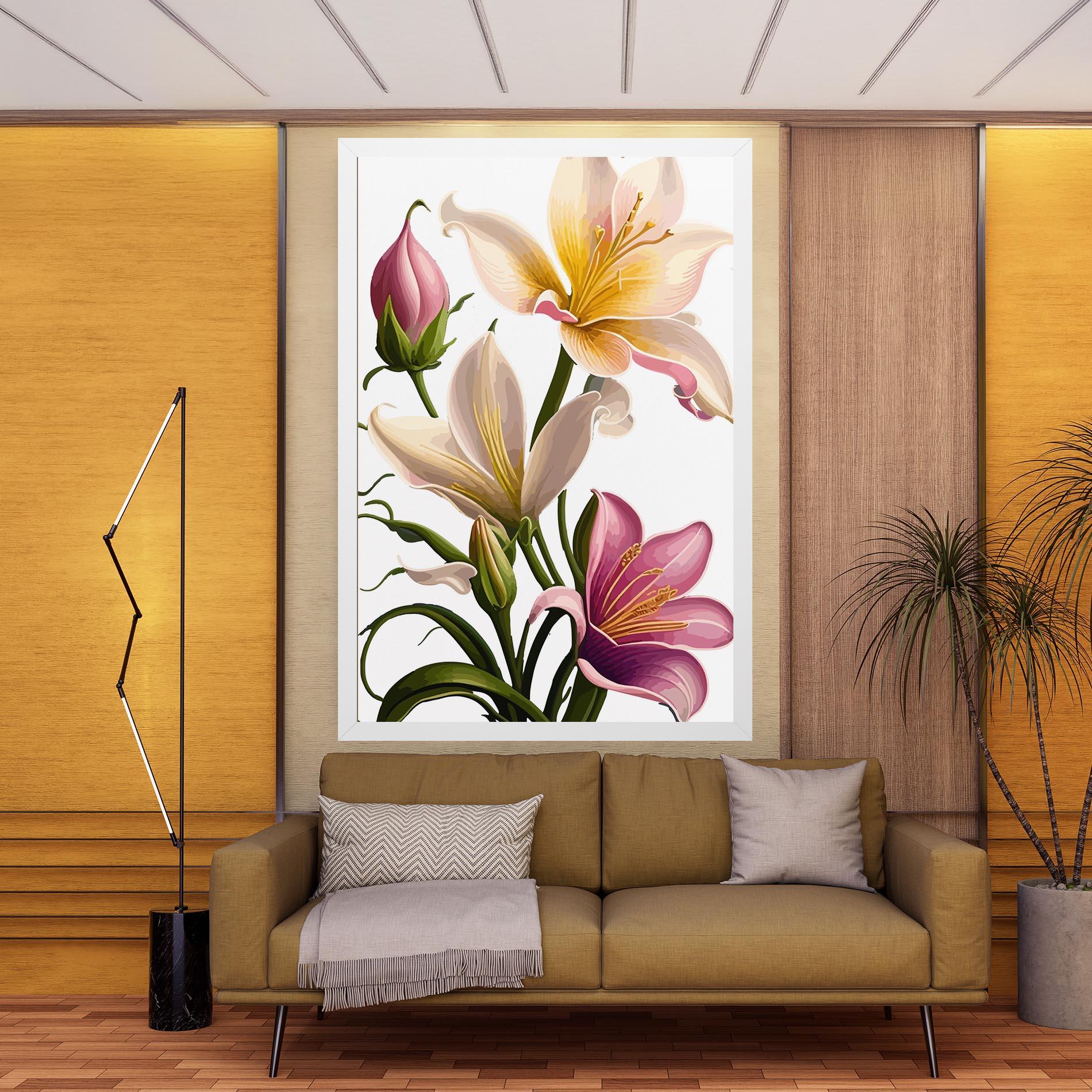 Leinwandbild Purple White Lily mockup 9