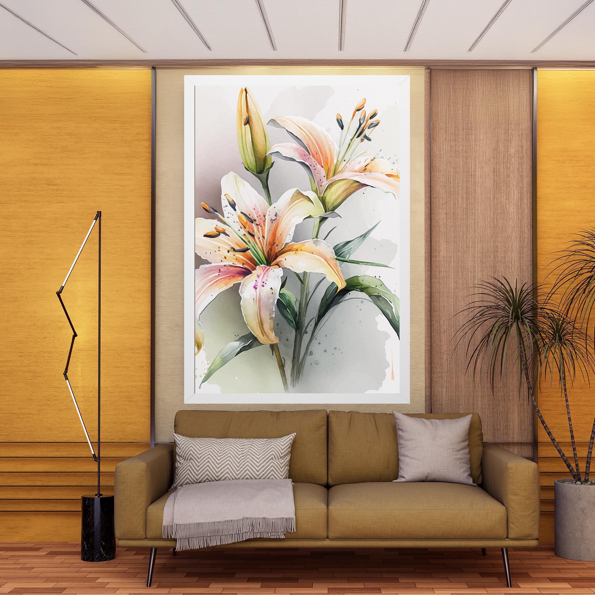 Leinwandbild White Orange Lily mockup 9