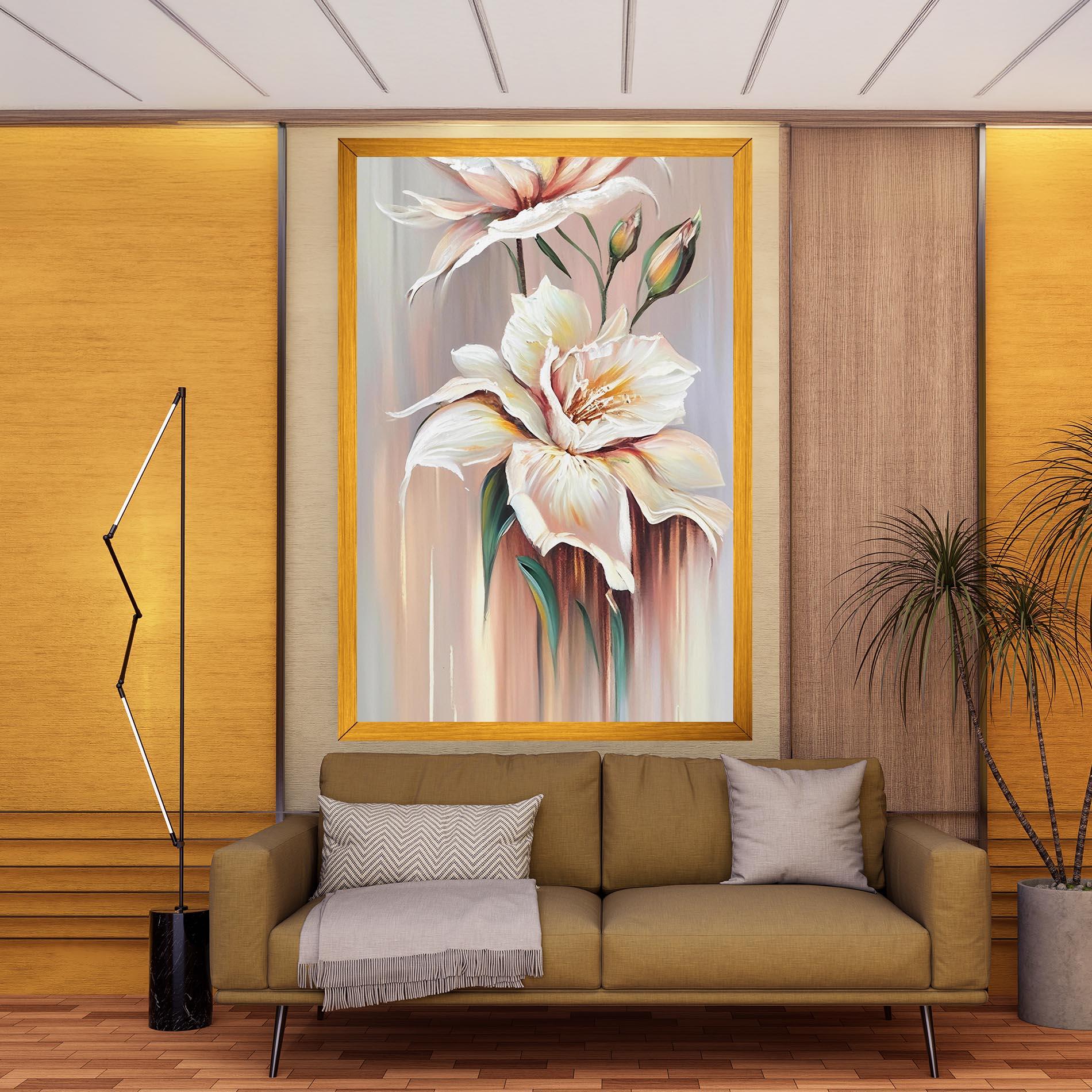 Leinwandbild Abstract Lily Painting mockup 9