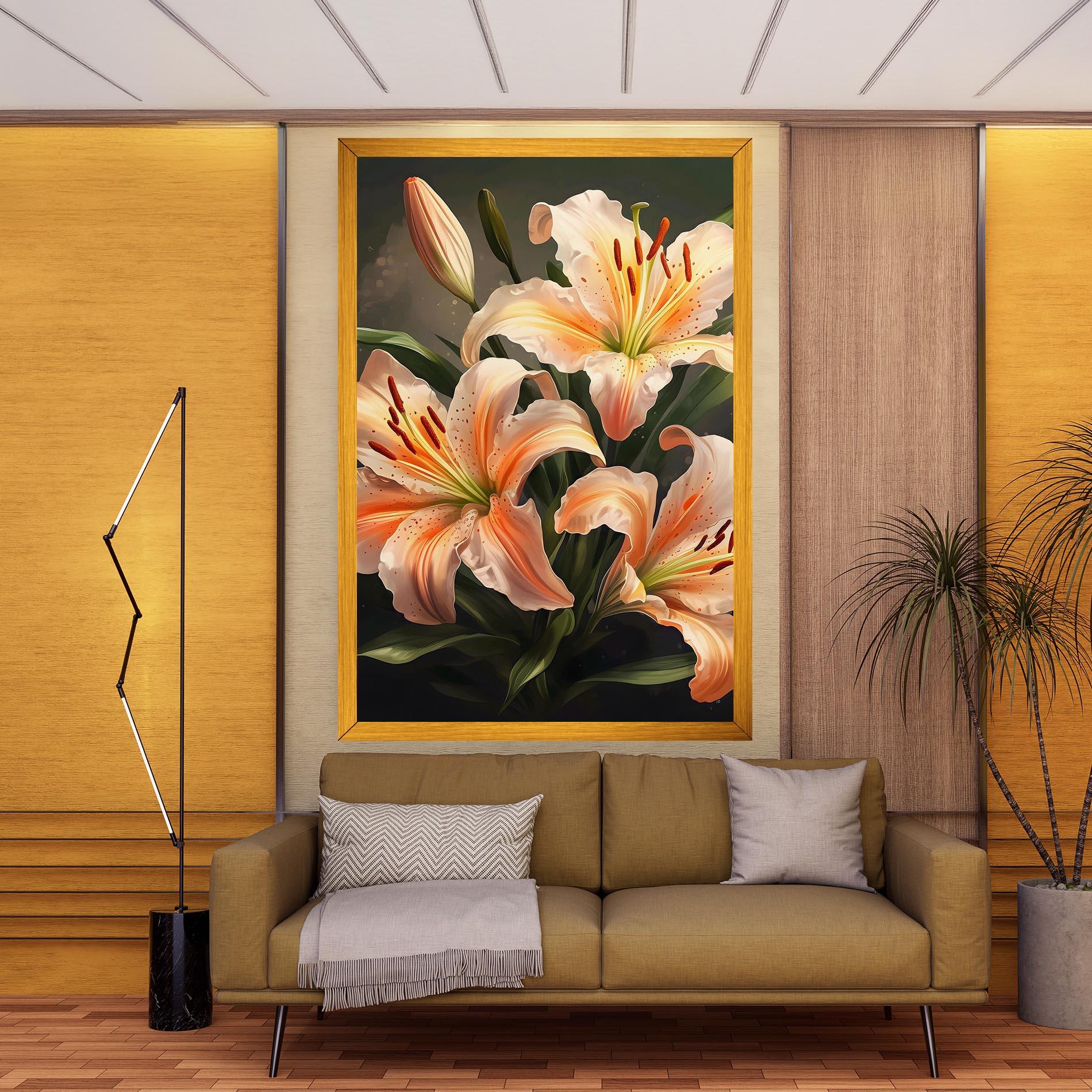 Leinwandbild Light Orange Lily mockup 9