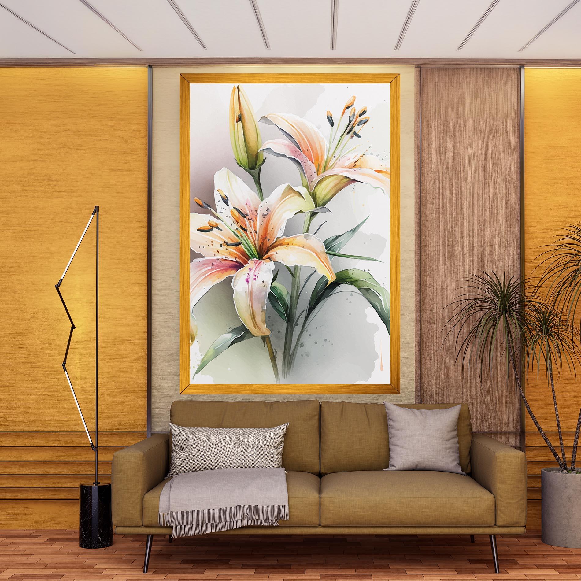 Leinwandbild White Orange Lily mockup 9