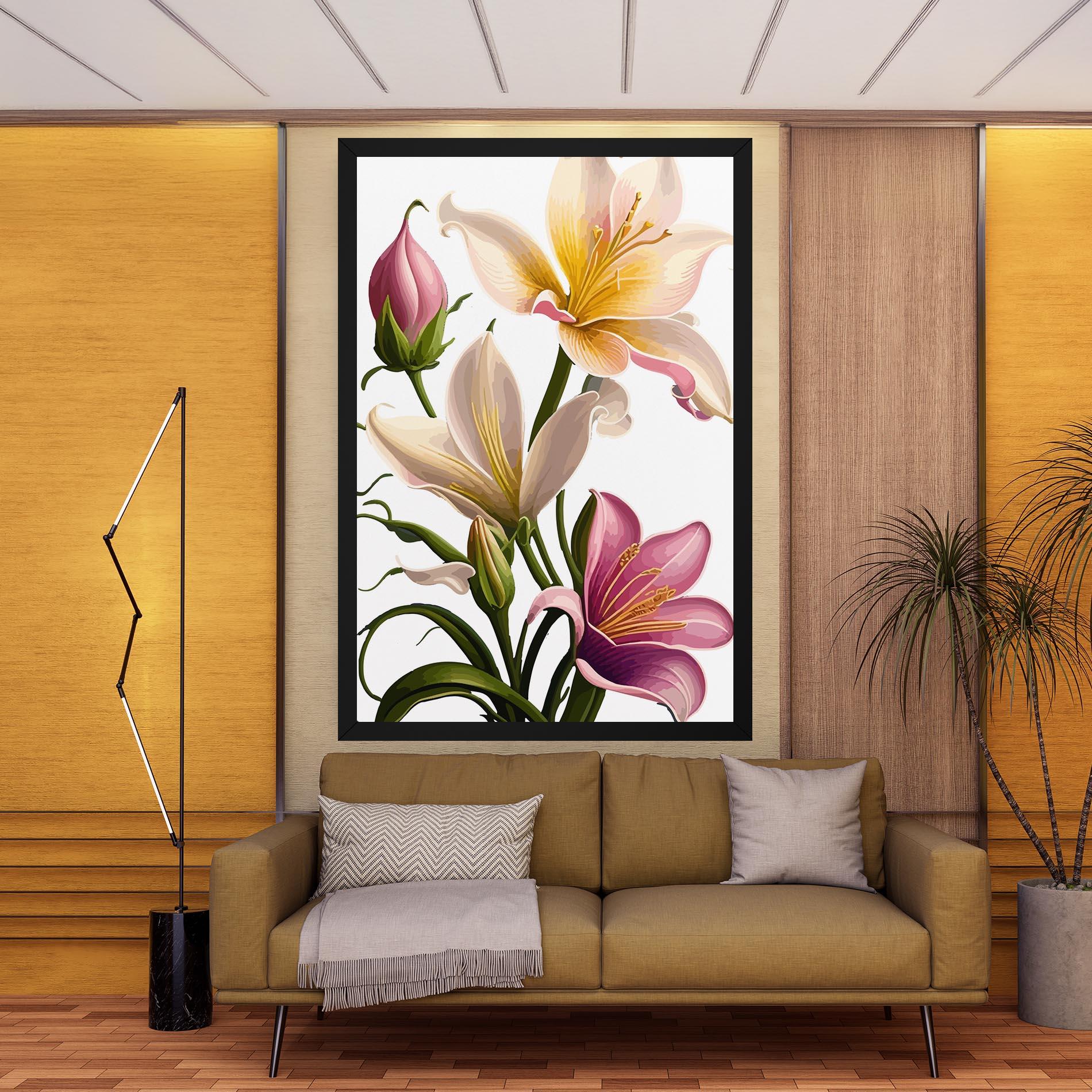 Leinwandbild Purple White Lily mockup 9