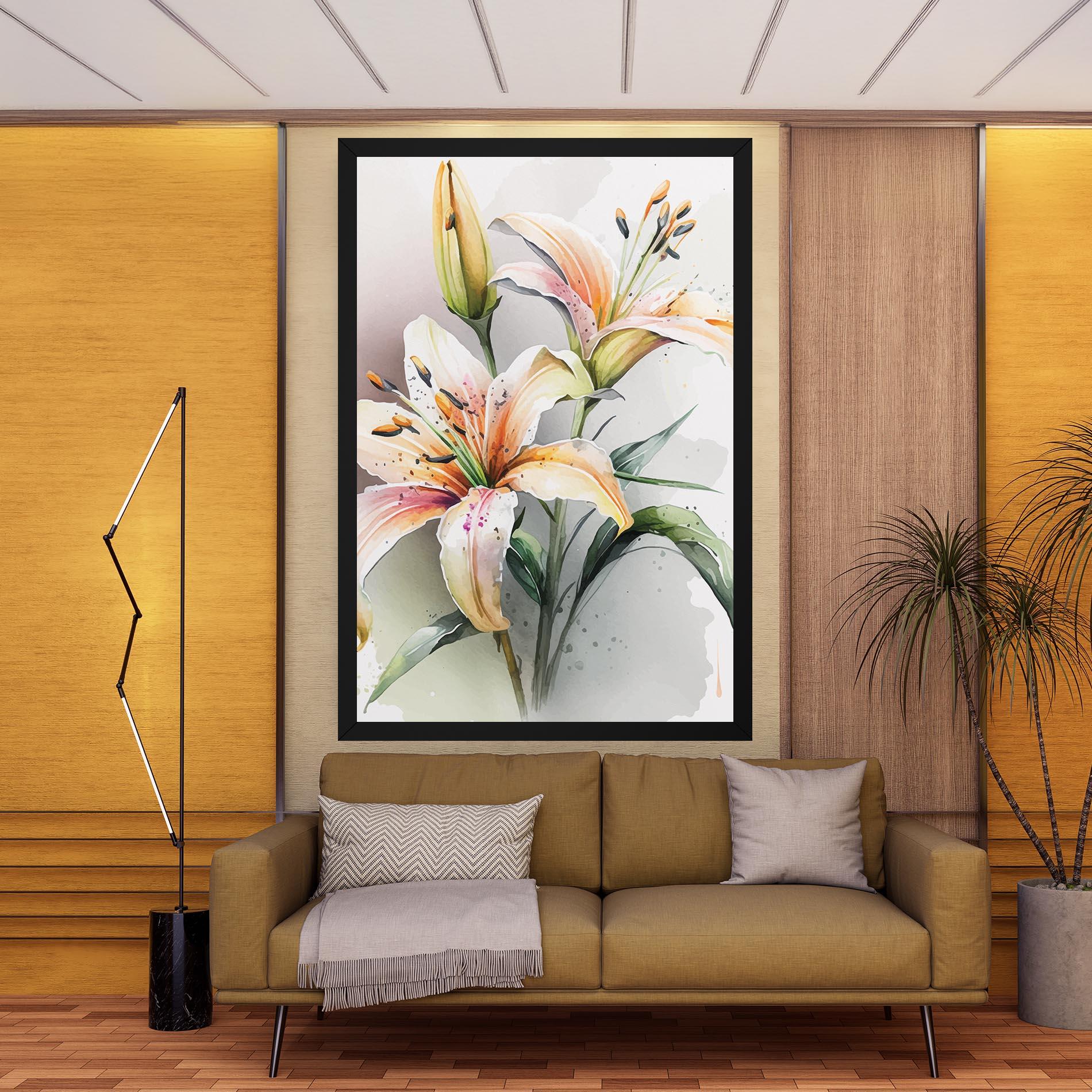 Leinwandbild White Orange Lily mockup 9