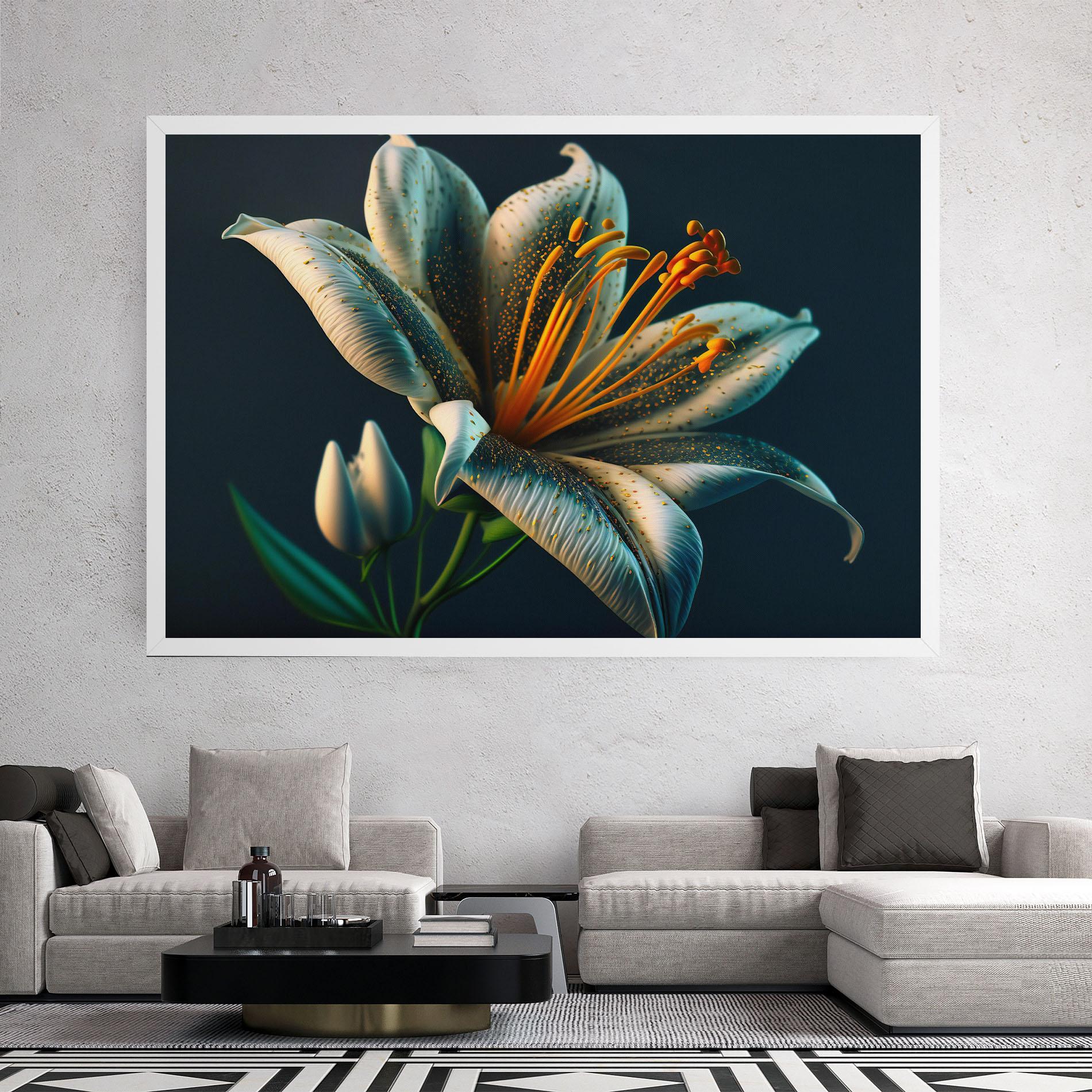 Leinwandbild Blue Grey Lily mockup 2