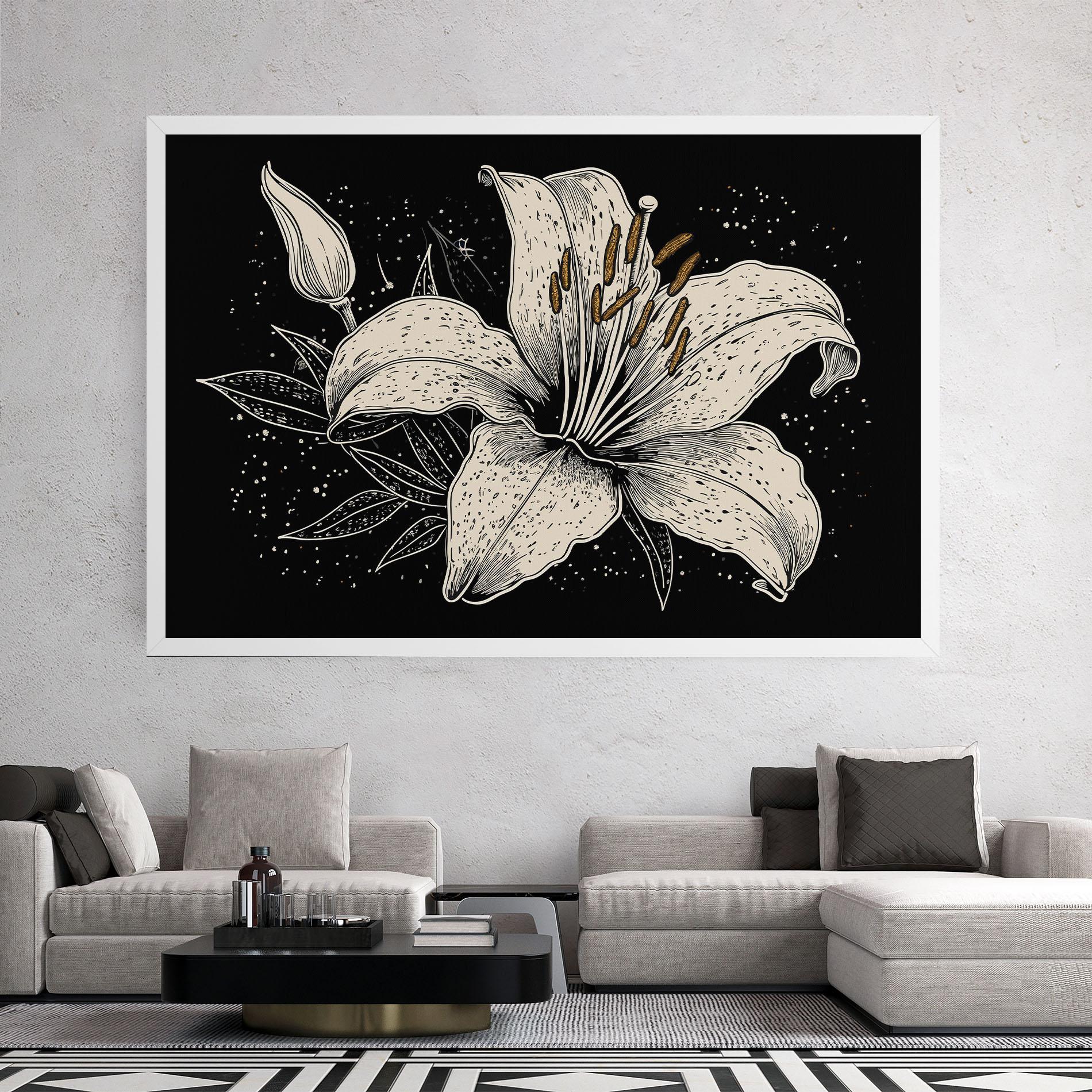 Leinwandbild Cream Black Lily mockup 2