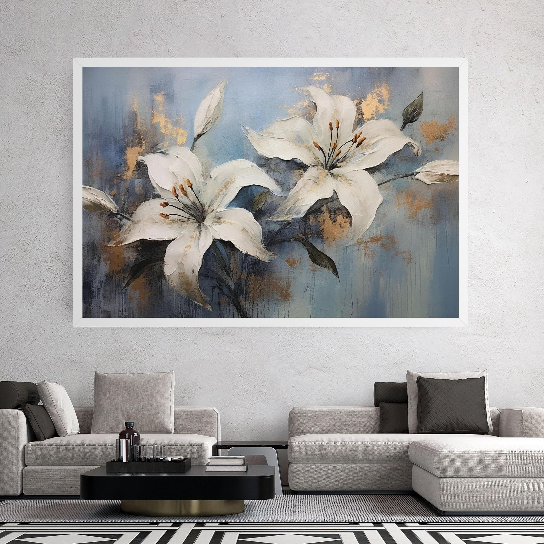 Leinwandbild Gold Lily Painting mockup 2