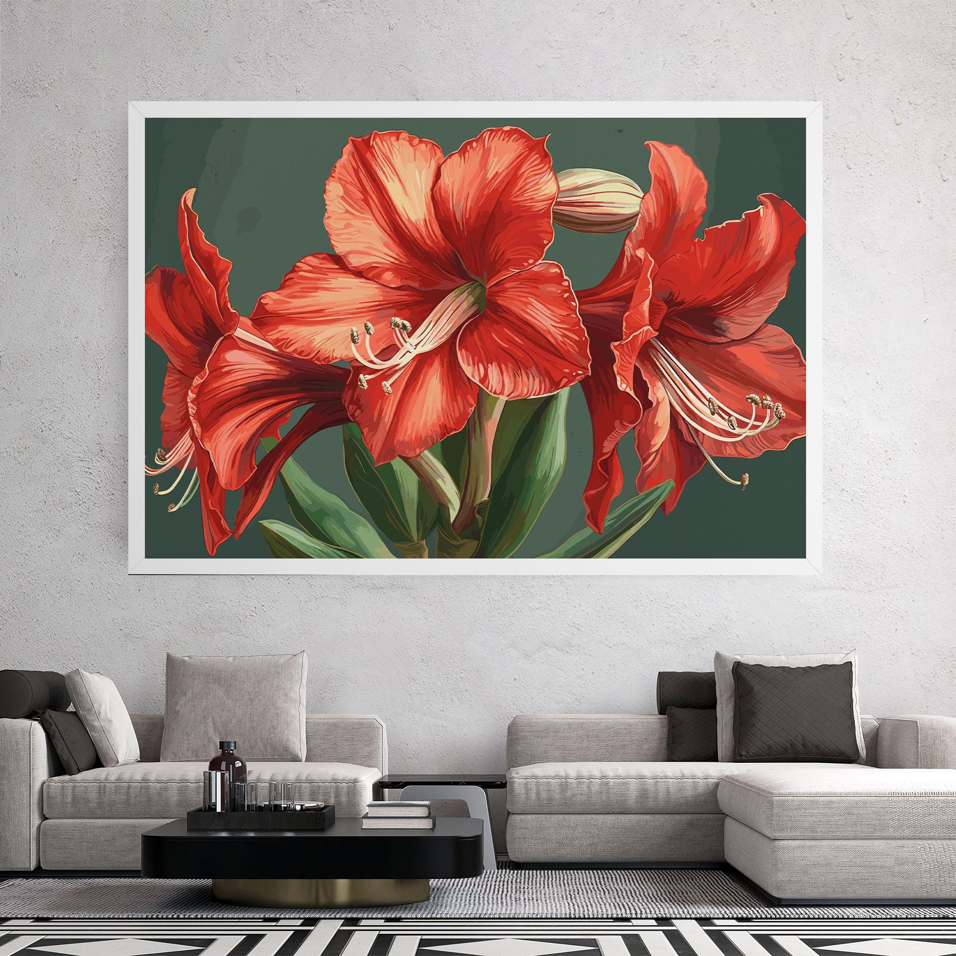 Leinwandbild Lily Orange Art mockup 2