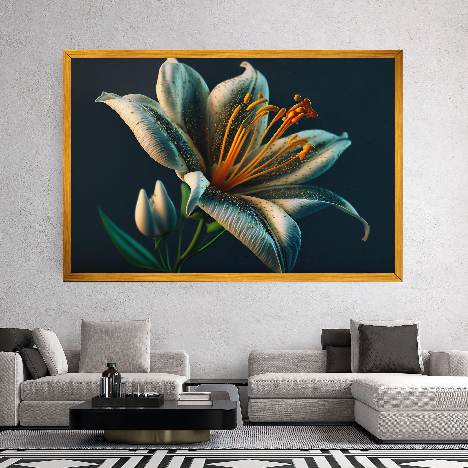 Leinwandbild Blue Grey Lily mockup 2