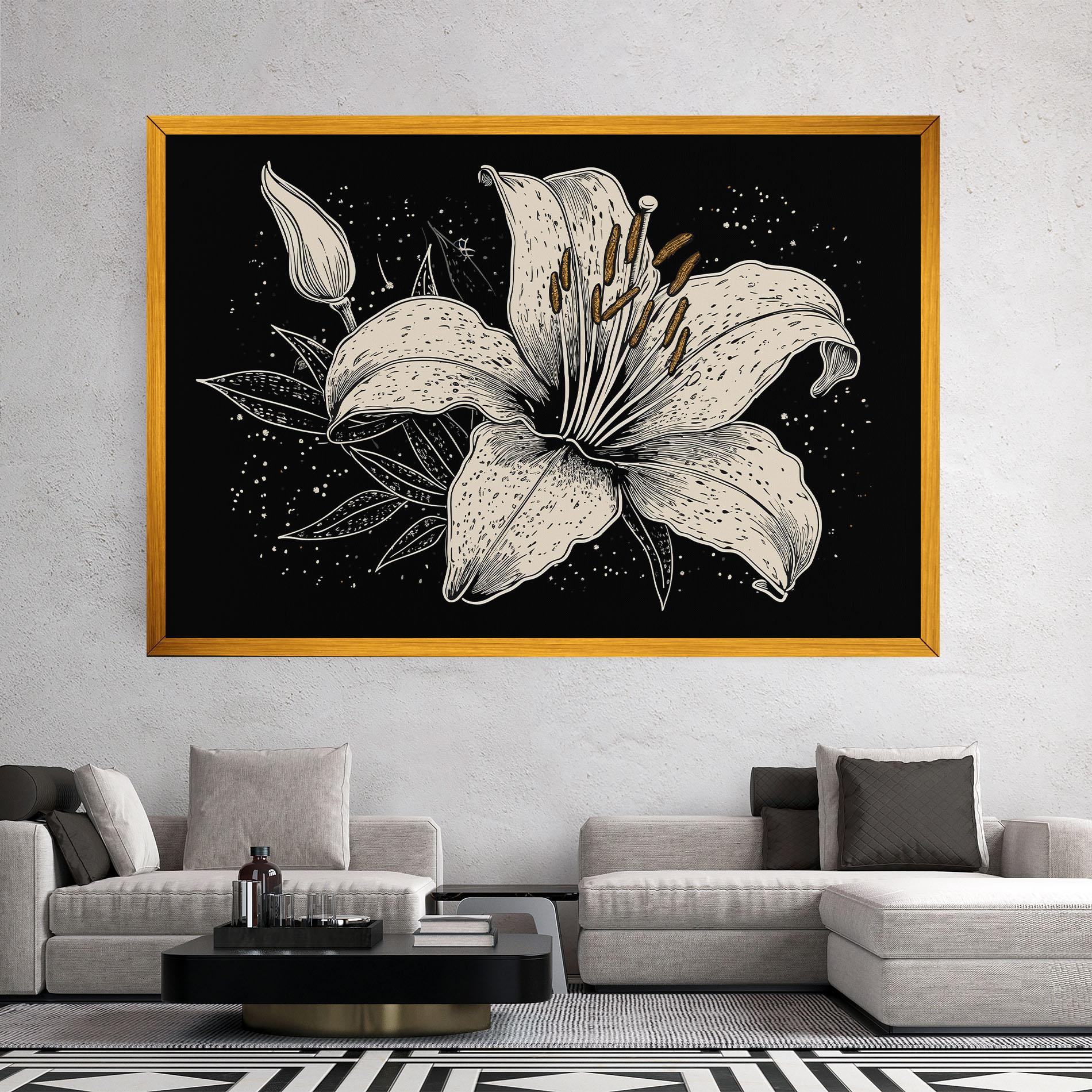 Leinwandbild Cream Black Lily mockup 2