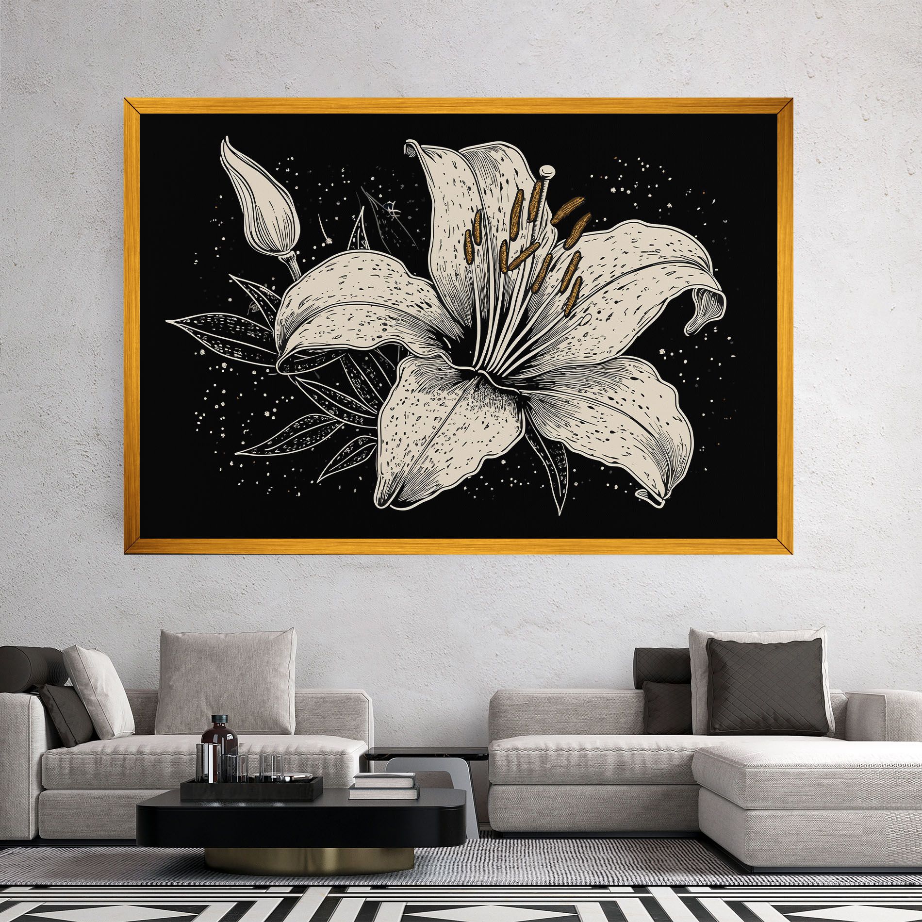 Cream Black Lily mockup 2