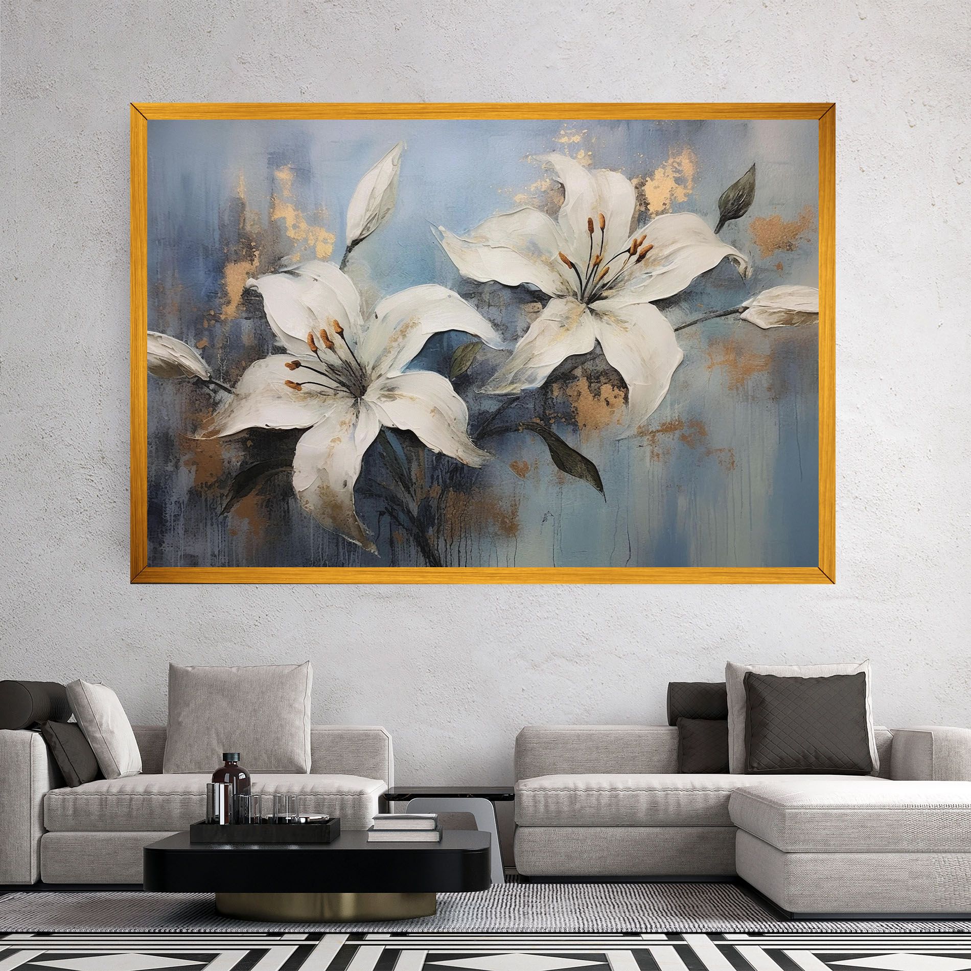 Gold Lily Painting mockup 2