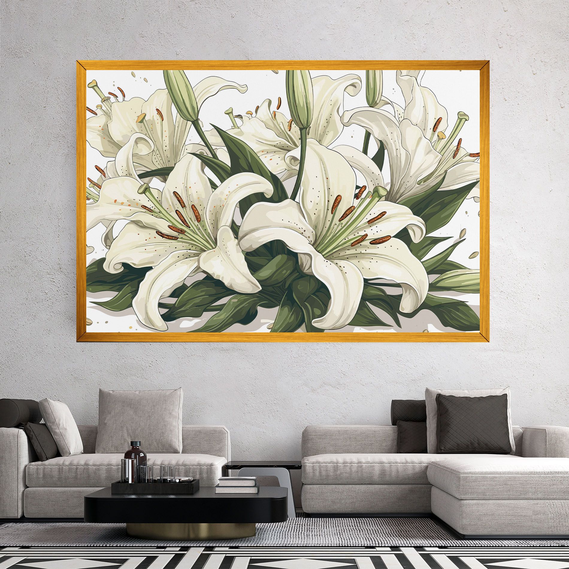 Grey White Lily mockup 2