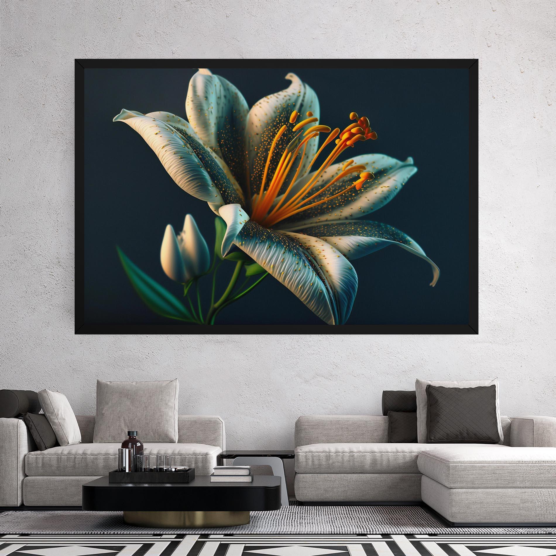 Leinwandbild Blue Grey Lily mockup 2