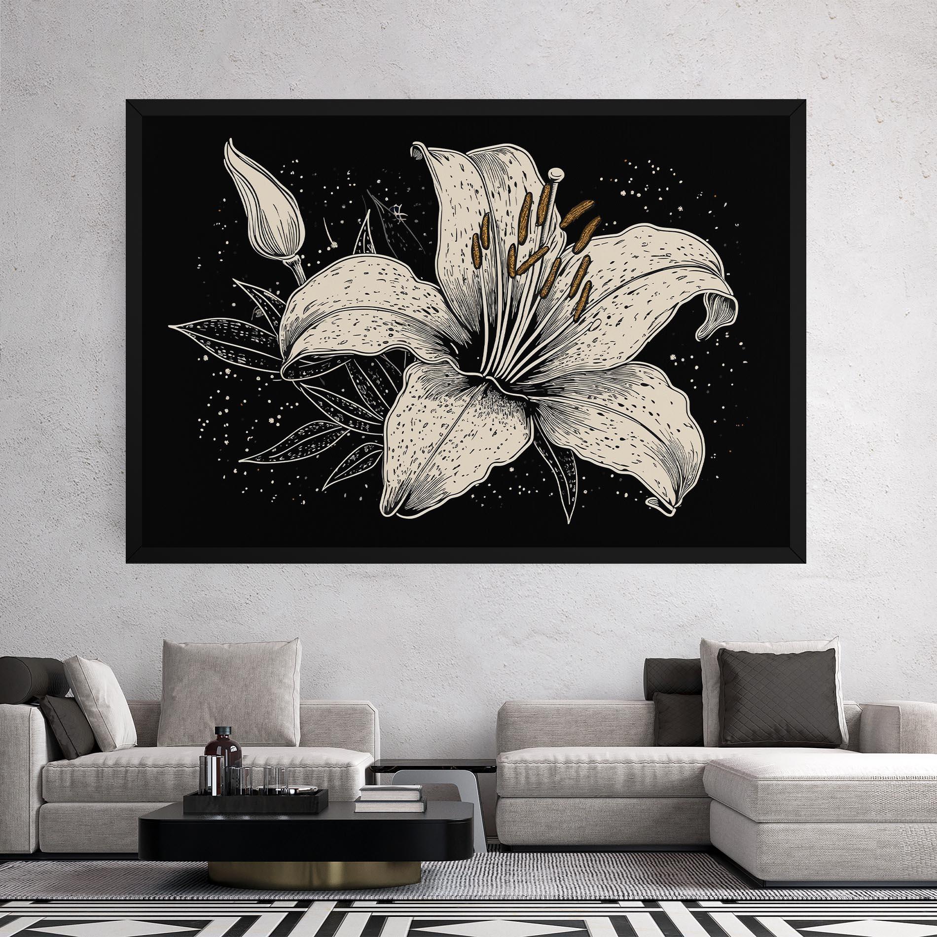 Leinwandbild Cream Black Lily mockup 2