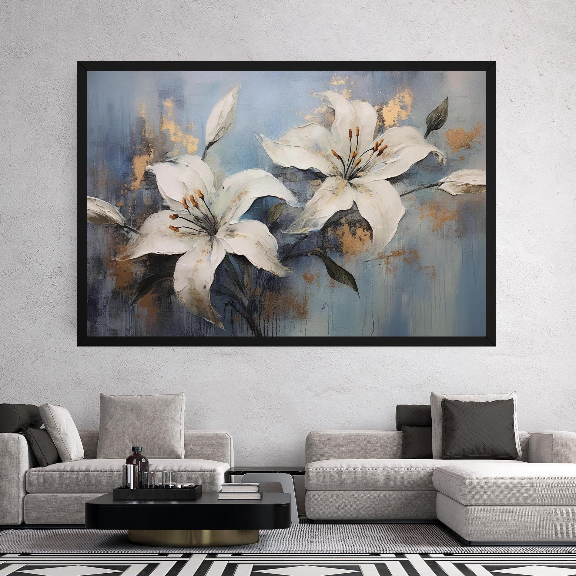 Leinwandbild Gold Lily Painting mockup 2