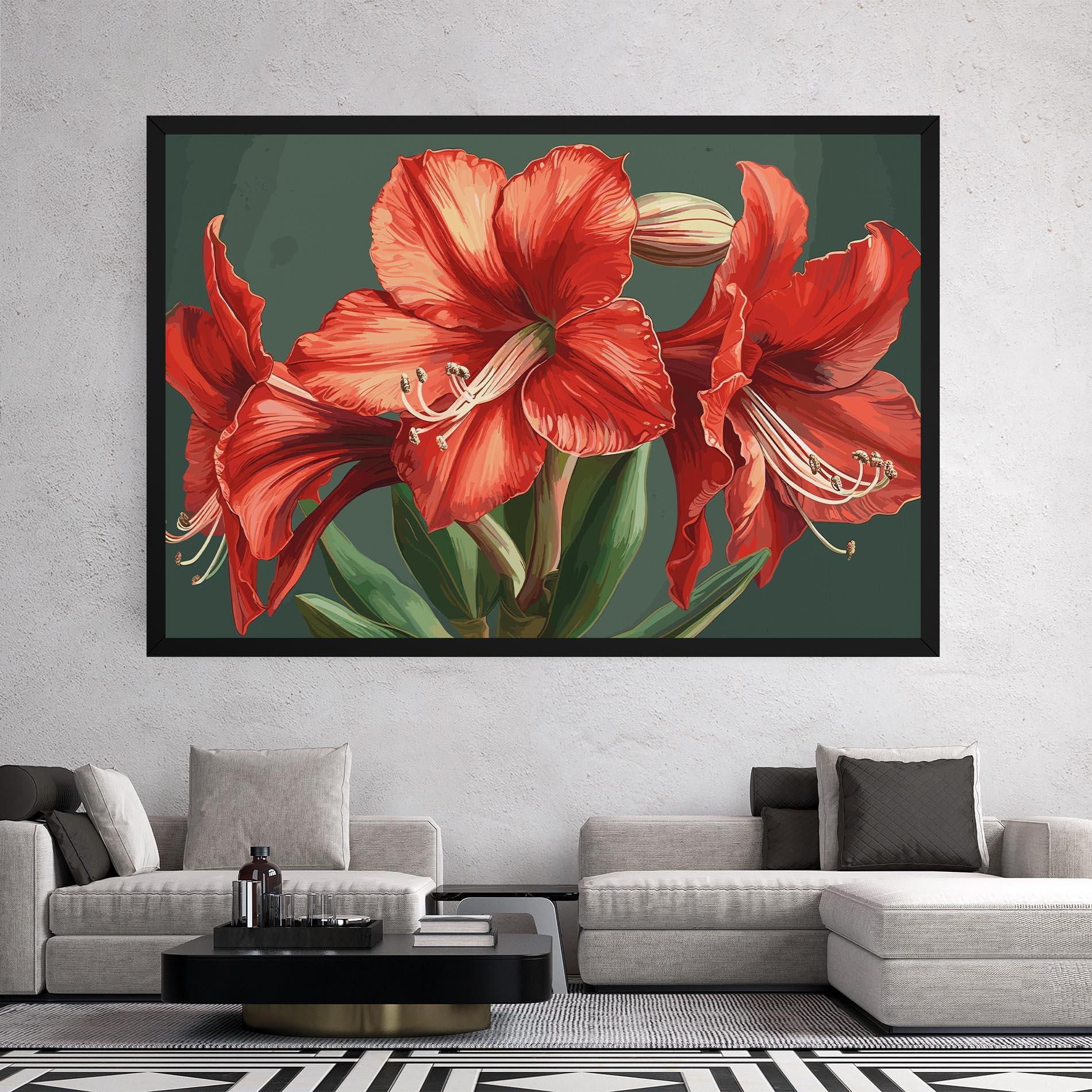 Leinwandbild Lily Orange Art mockup 2