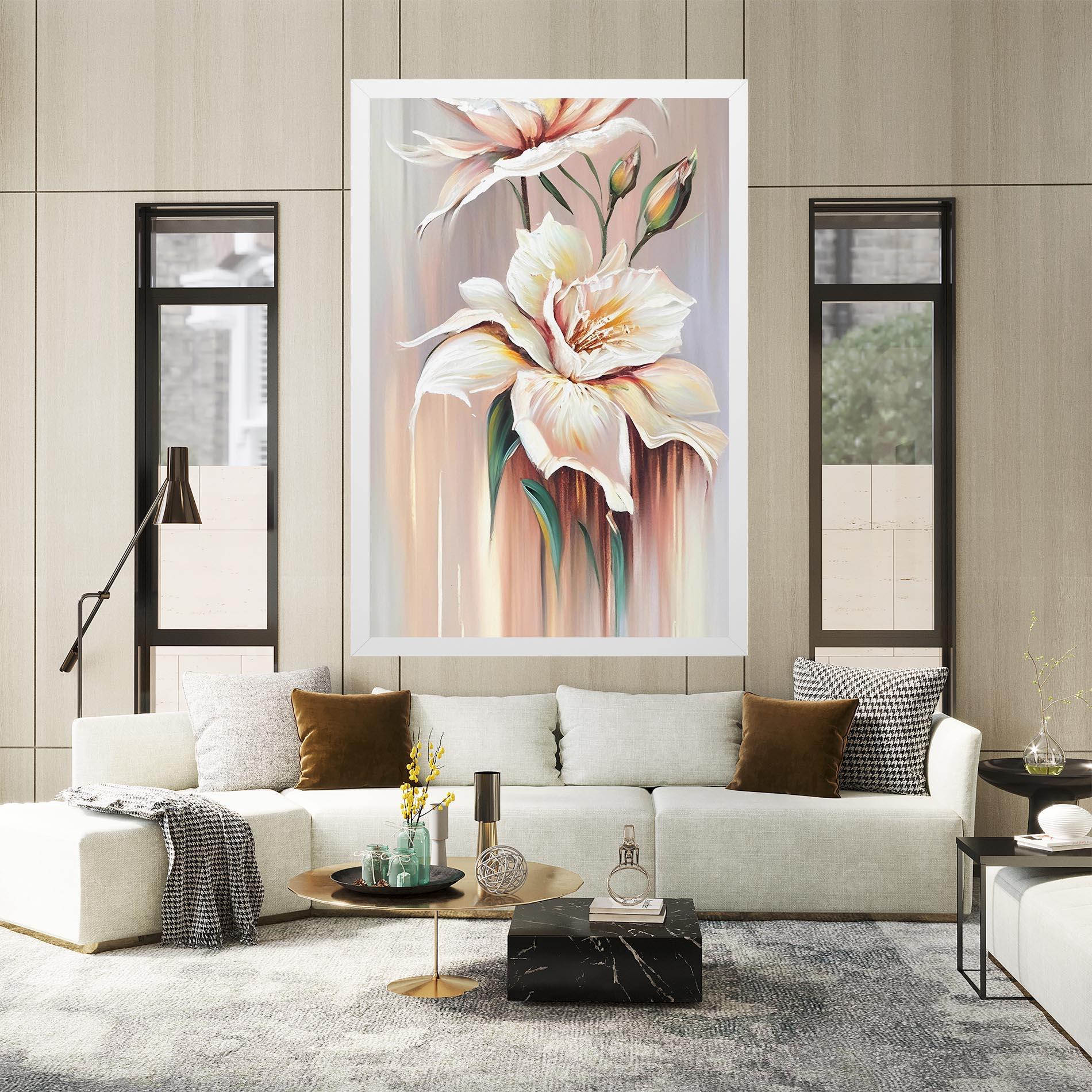 Leinwandbild Abstract Lily Painting mockup 2