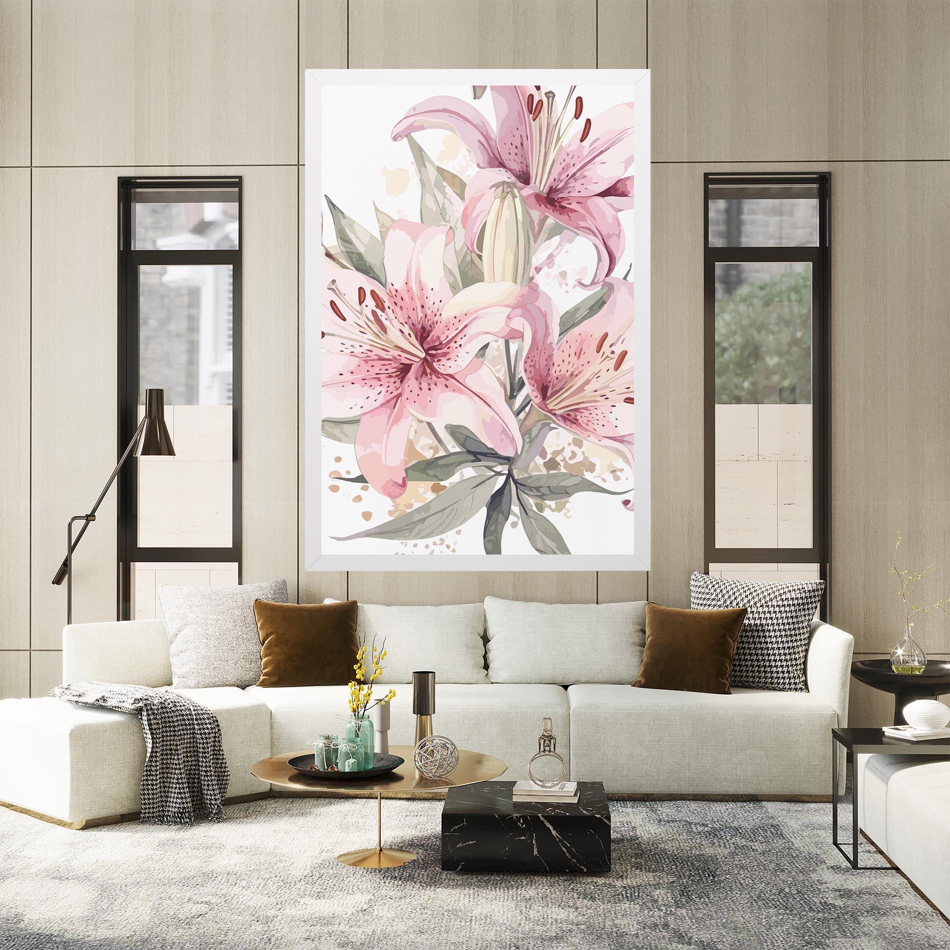 Leinwandbild Light Pink Lily Art mockup 2