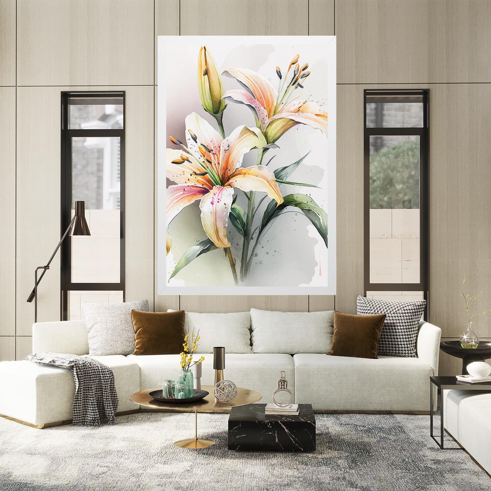 Leinwandbild White Orange Lily mockup 2