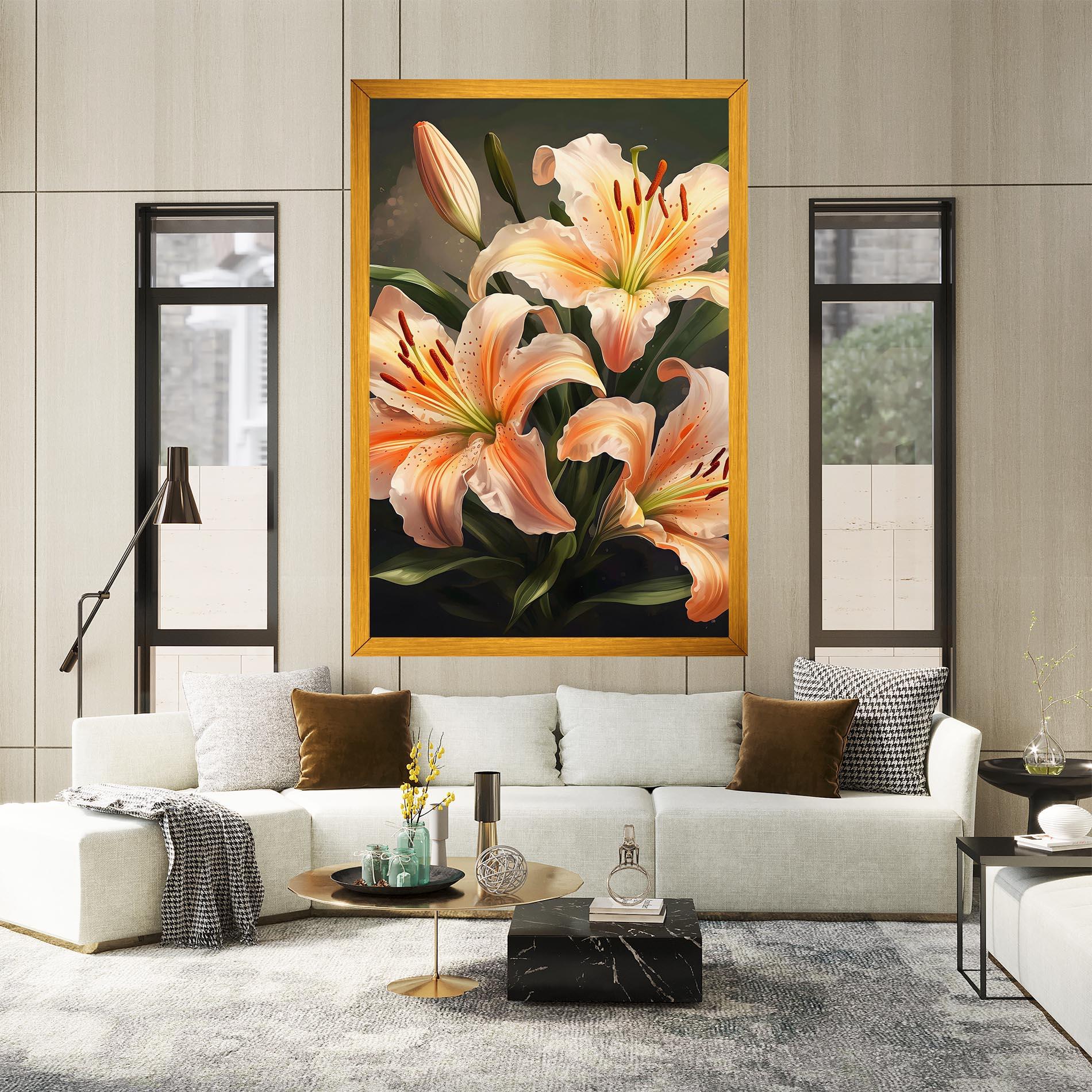 Leinwandbild Light Orange Lily mockup 2
