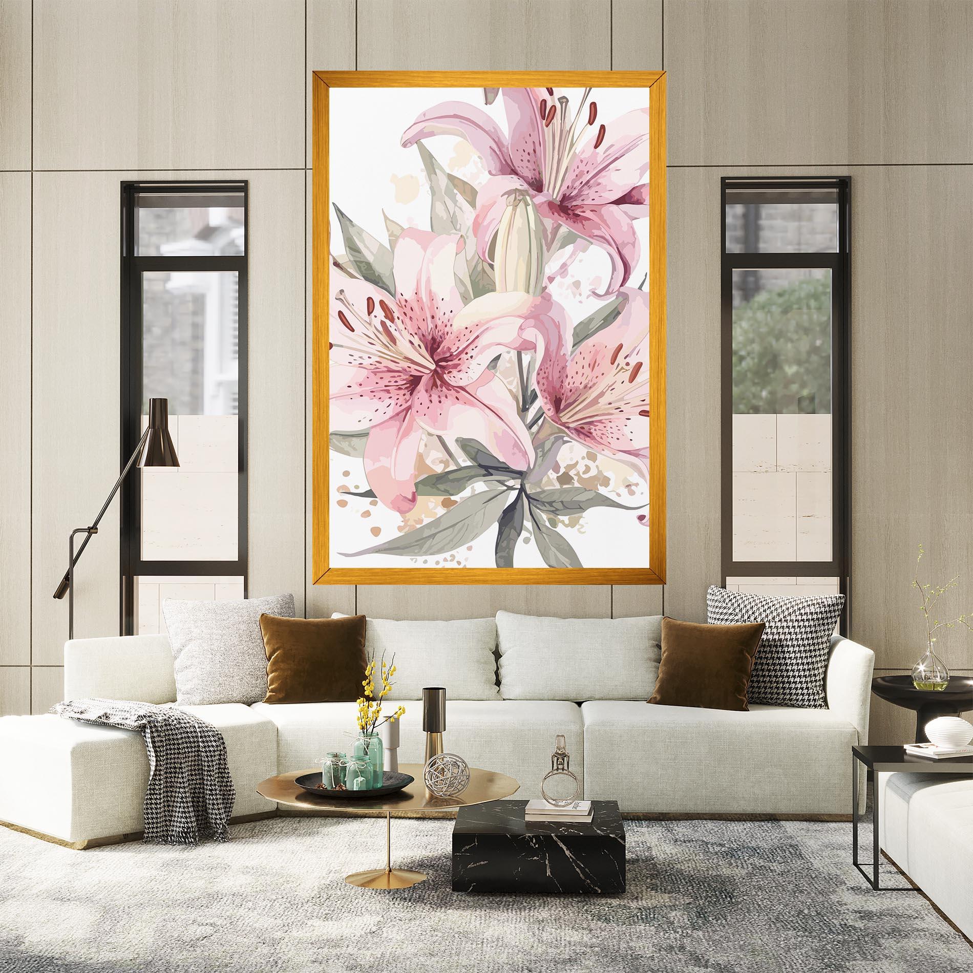 Leinwandbild Light Pink Lily Art mockup 2