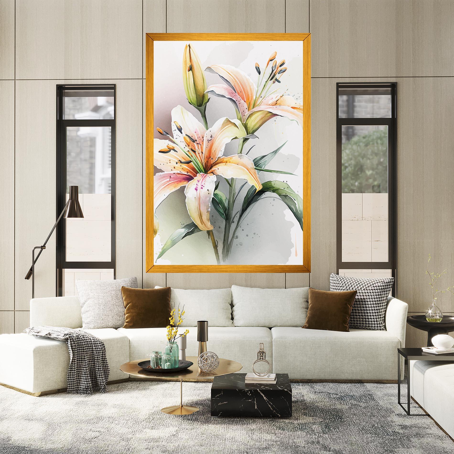 Leinwandbild White Orange Lily mockup 2