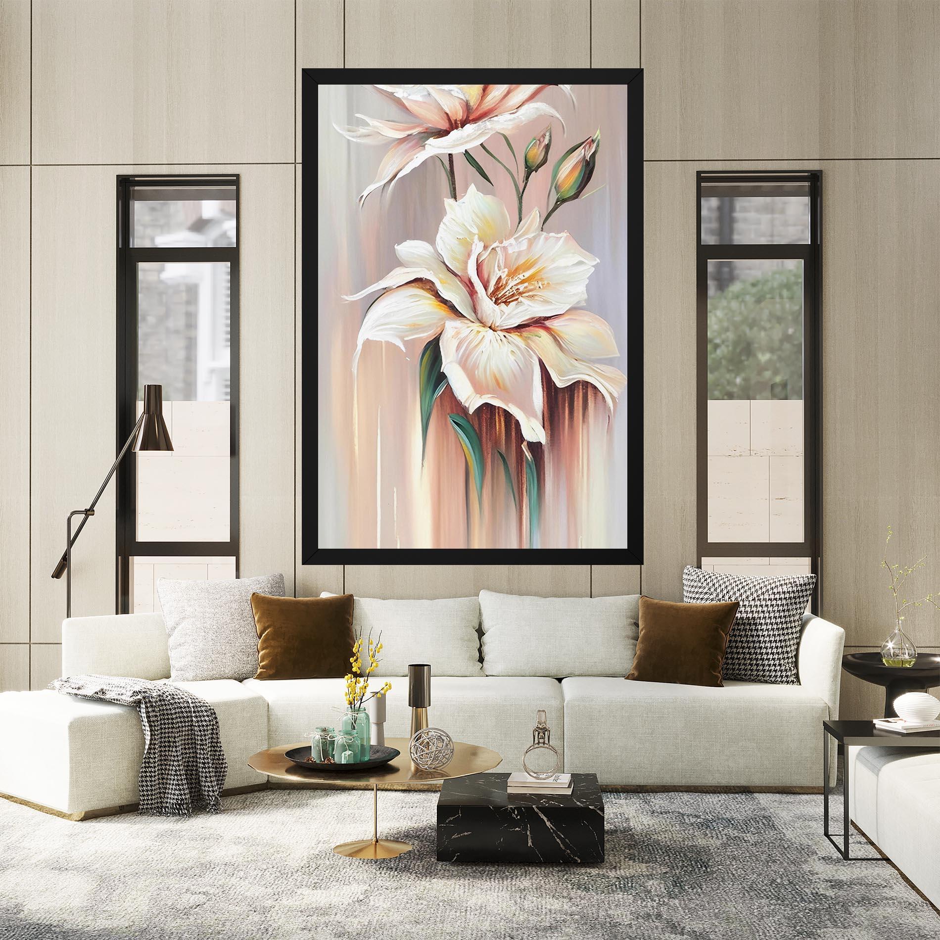 Leinwandbild Abstract Lily Painting mockup 2