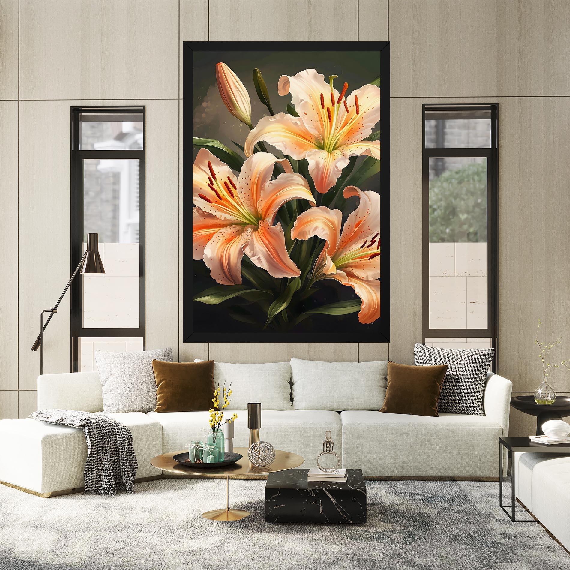 Leinwandbild Light Orange Lily mockup 2