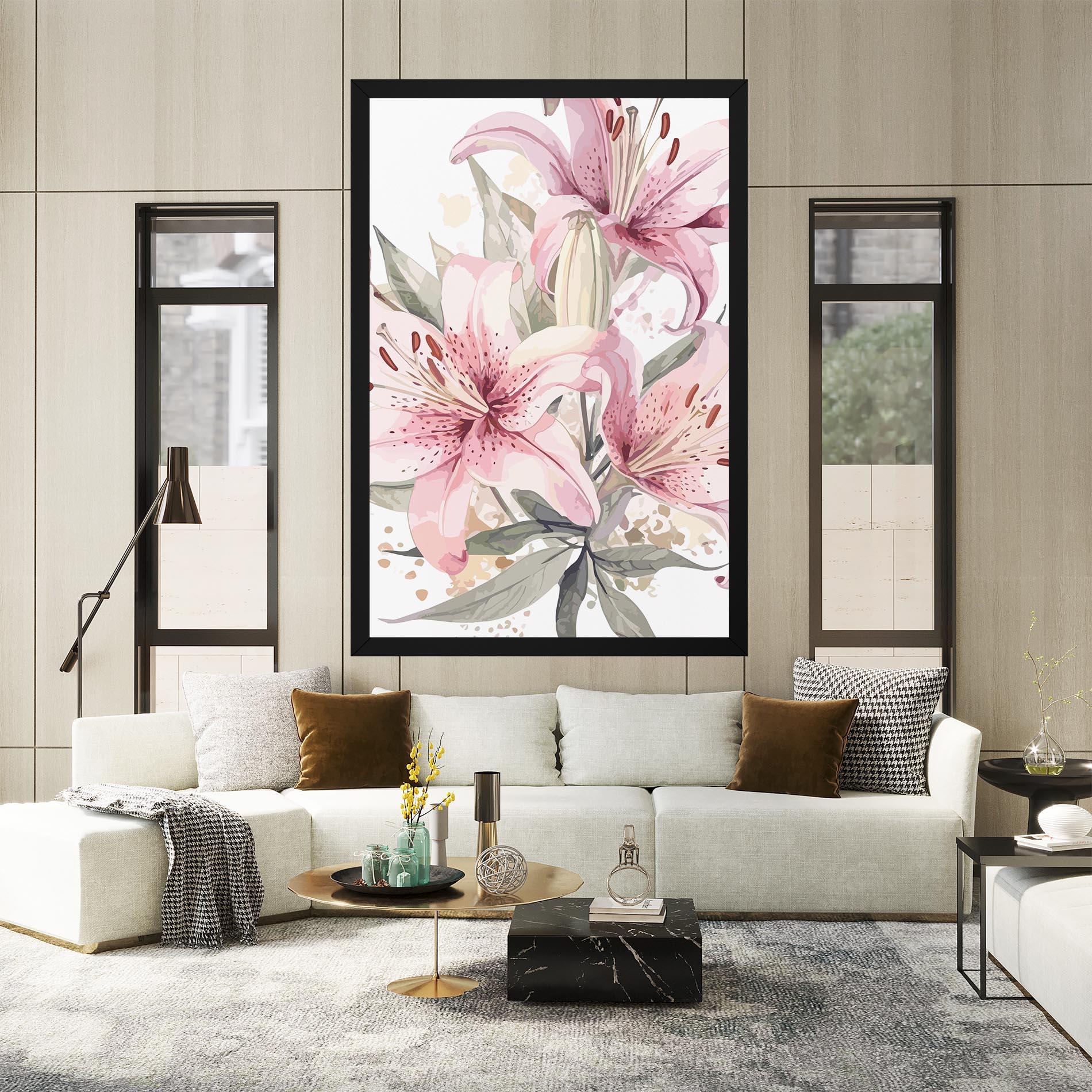 Leinwandbild Light Pink Lily Art mockup 2