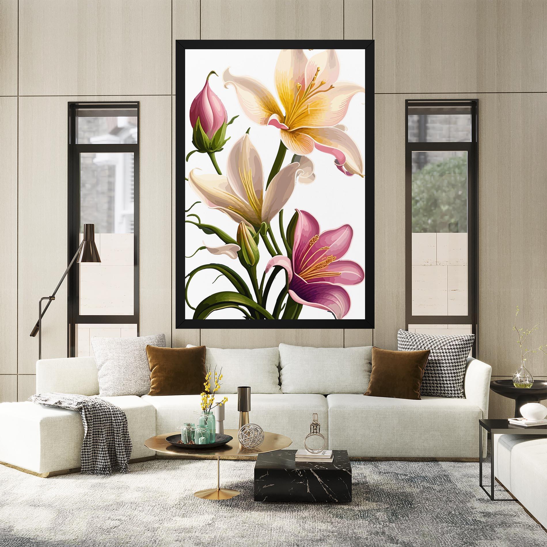 Leinwandbild Purple White Lily mockup 2