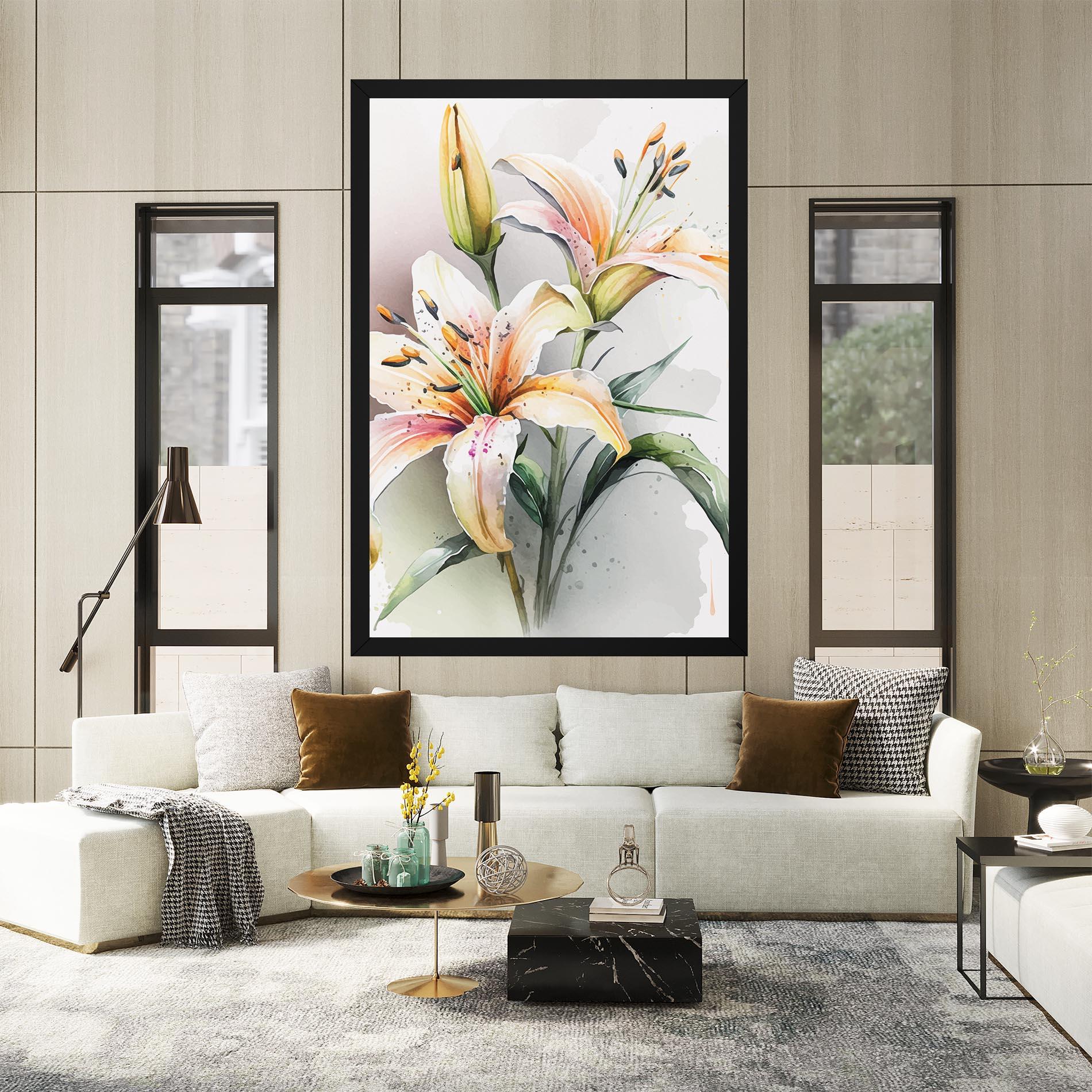 Leinwandbild White Orange Lily mockup 2