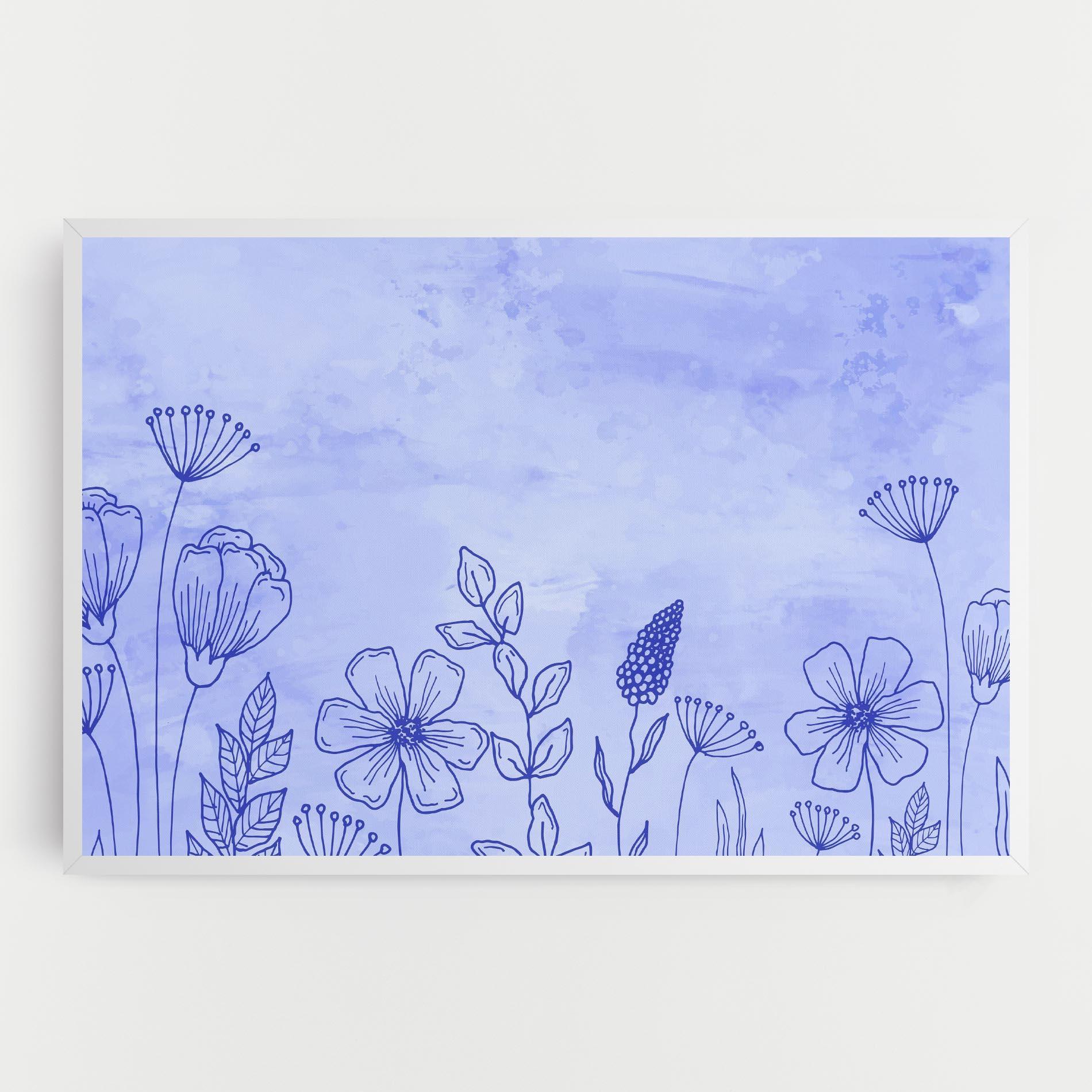 Leinwandbild Blue Line Plant mockup 0