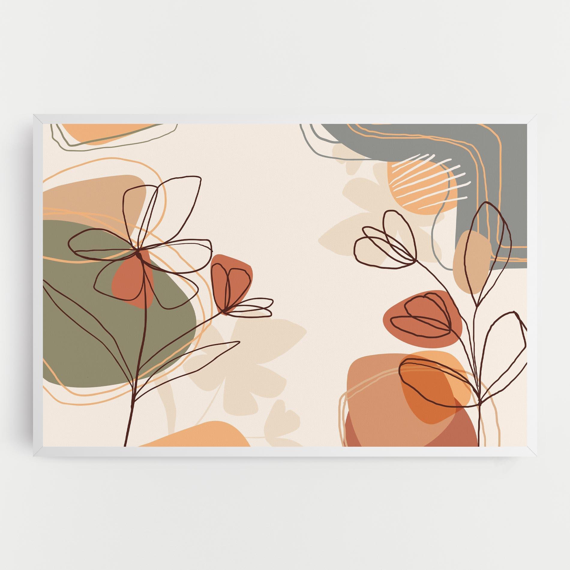Leinwandbild Brown Line Plants mockup 0