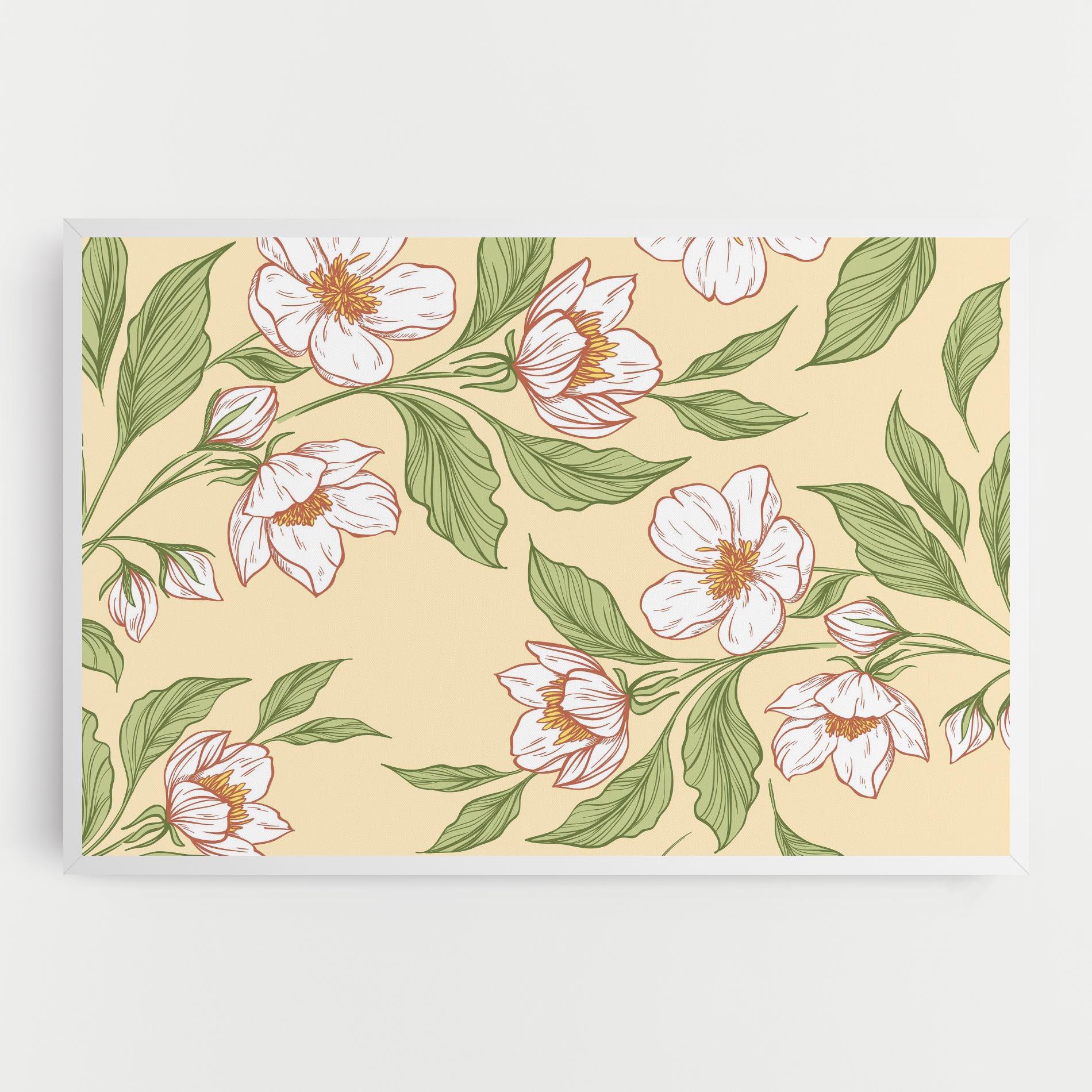 Leinwandbild Cream Flower White mockup 0